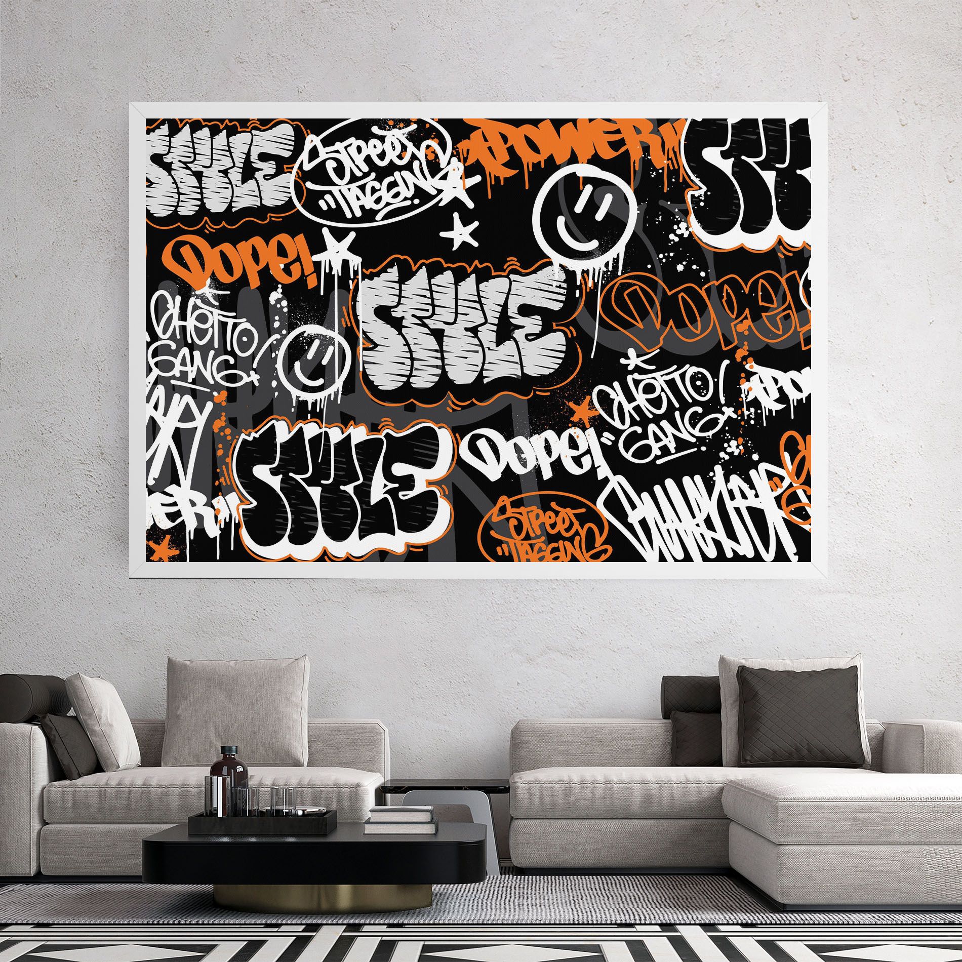 Orange Black Graffiti mockup 2