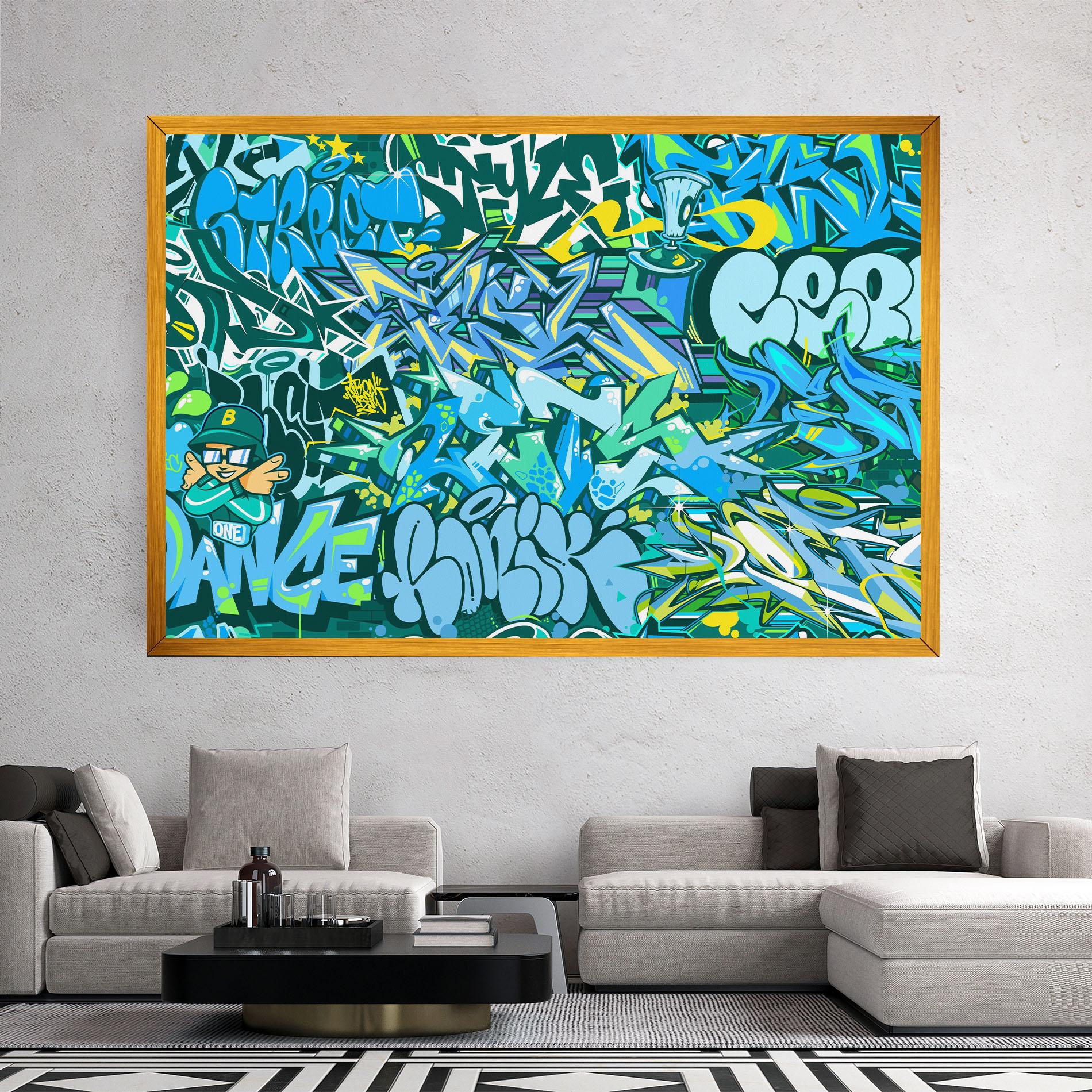 Tablou Canvas Be One Graffiti mockup 2