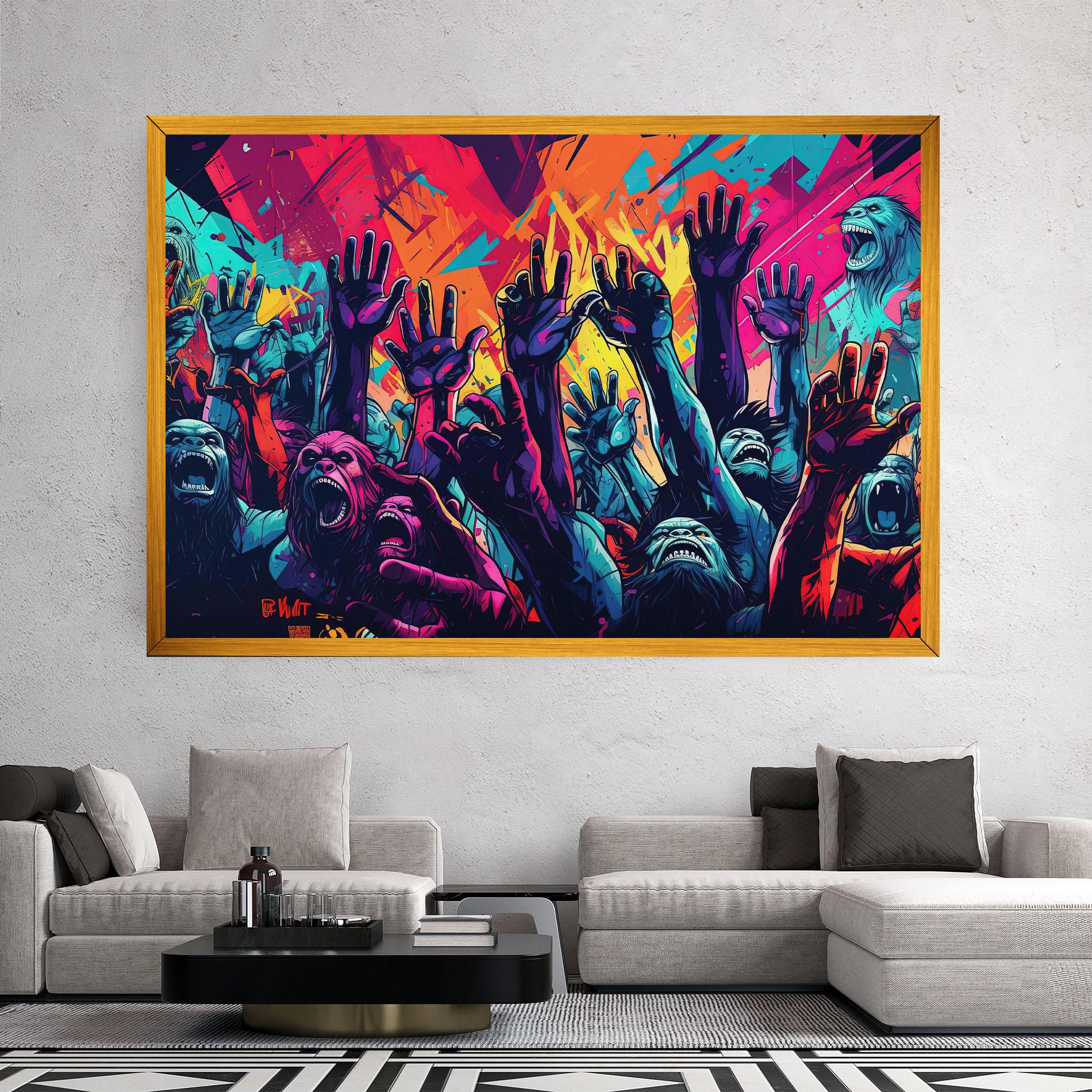 Tablou Canvas Graffiti Animals mockup 2