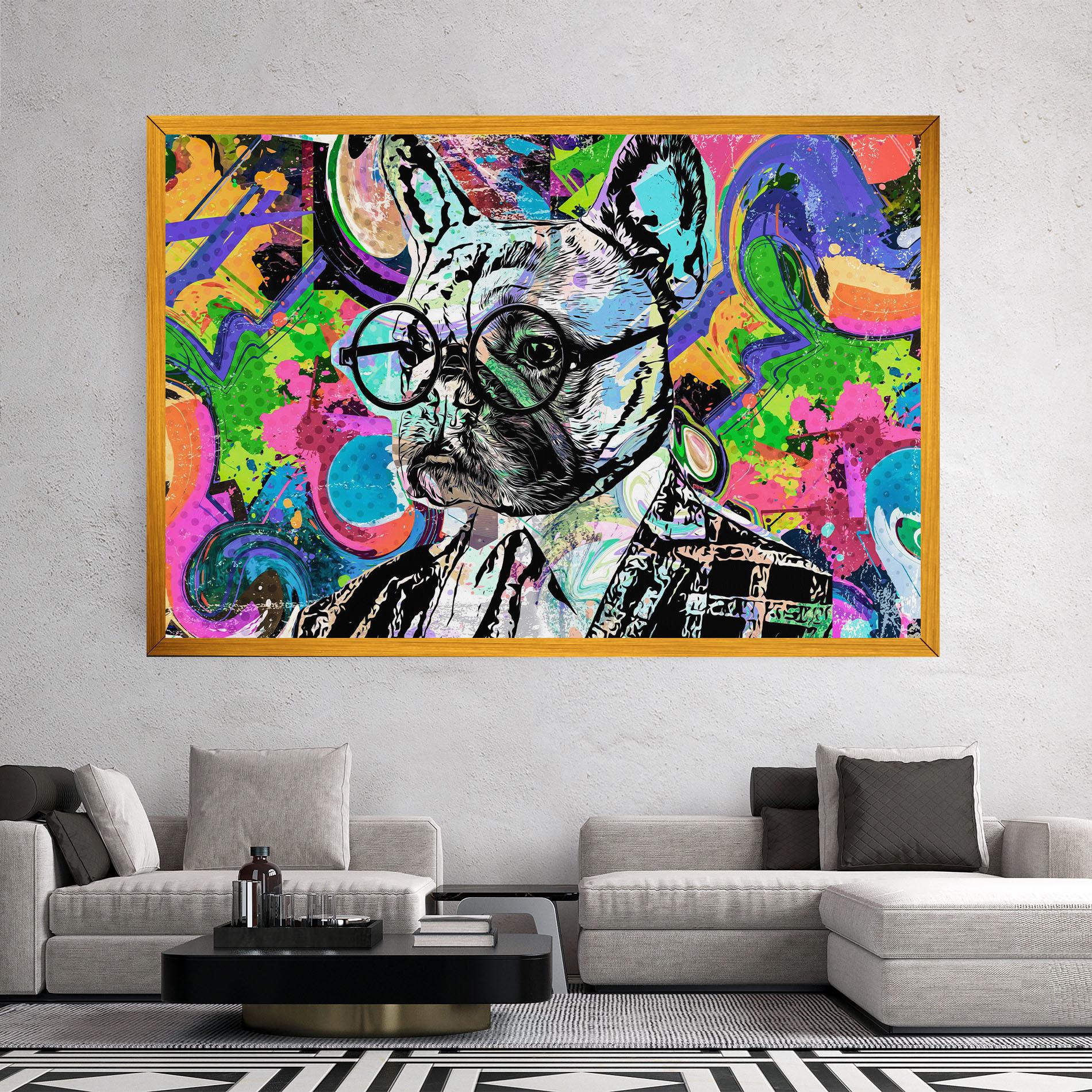 Tablou Canvas Graffity Bulldog mockup 2