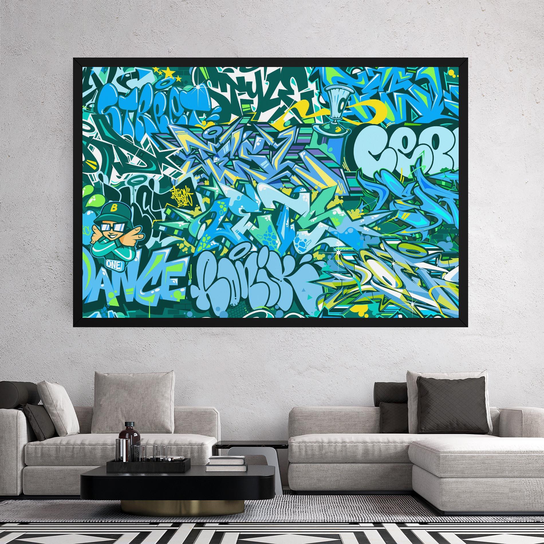 Tablou Canvas Be One Graffiti mockup 2