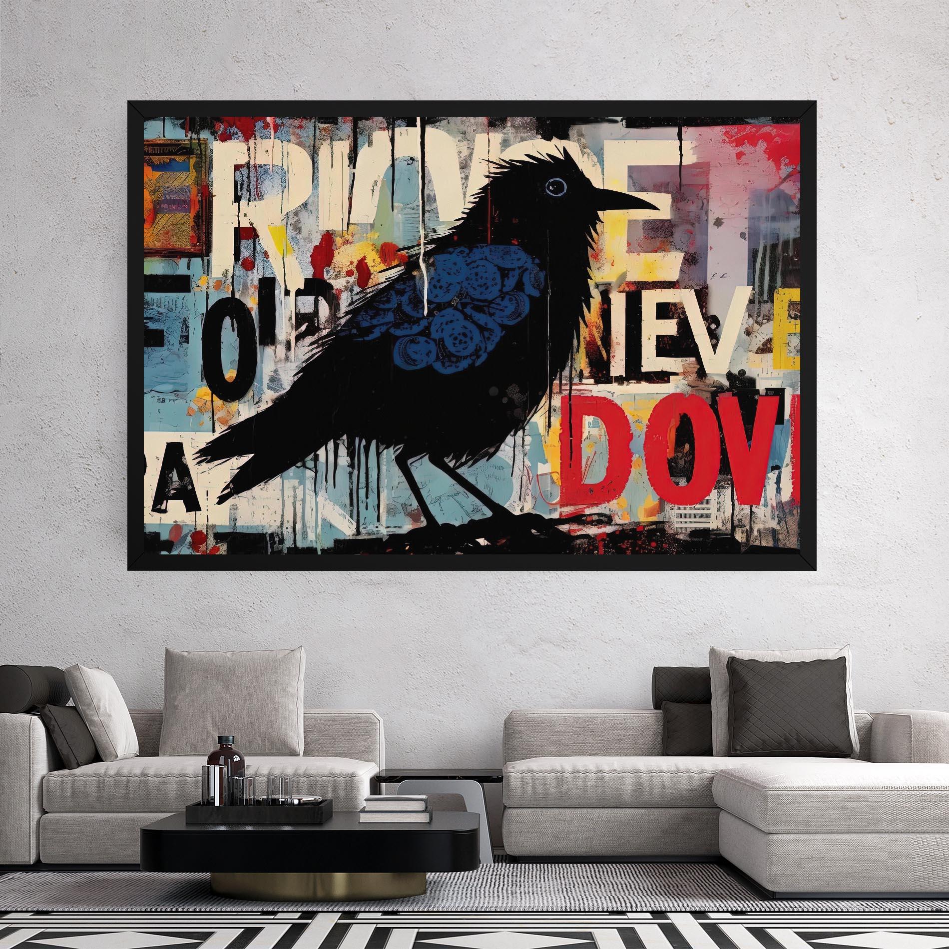 Tablou Canvas Bird Old Doodle mockup 2