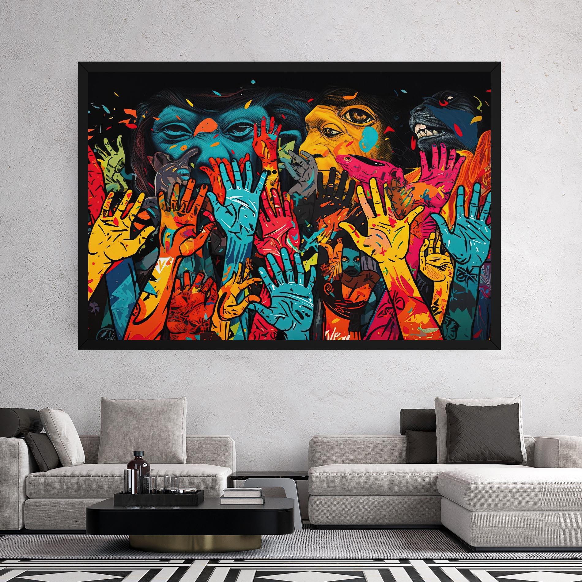 Tablou Canvas Colorful Hands mockup 2