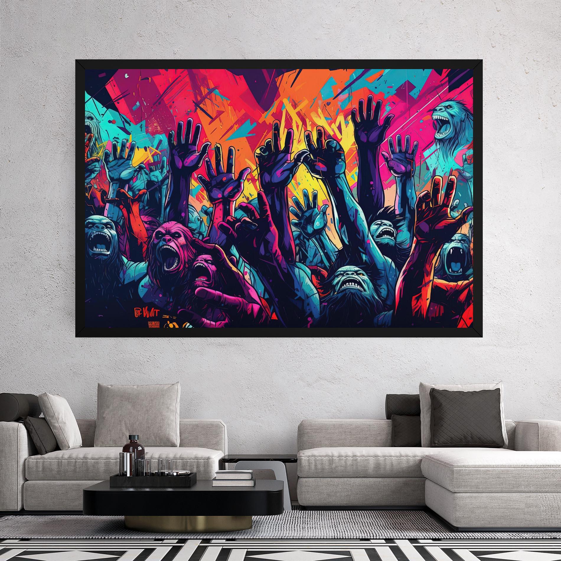 Tablou Canvas Graffiti Animals mockup 2