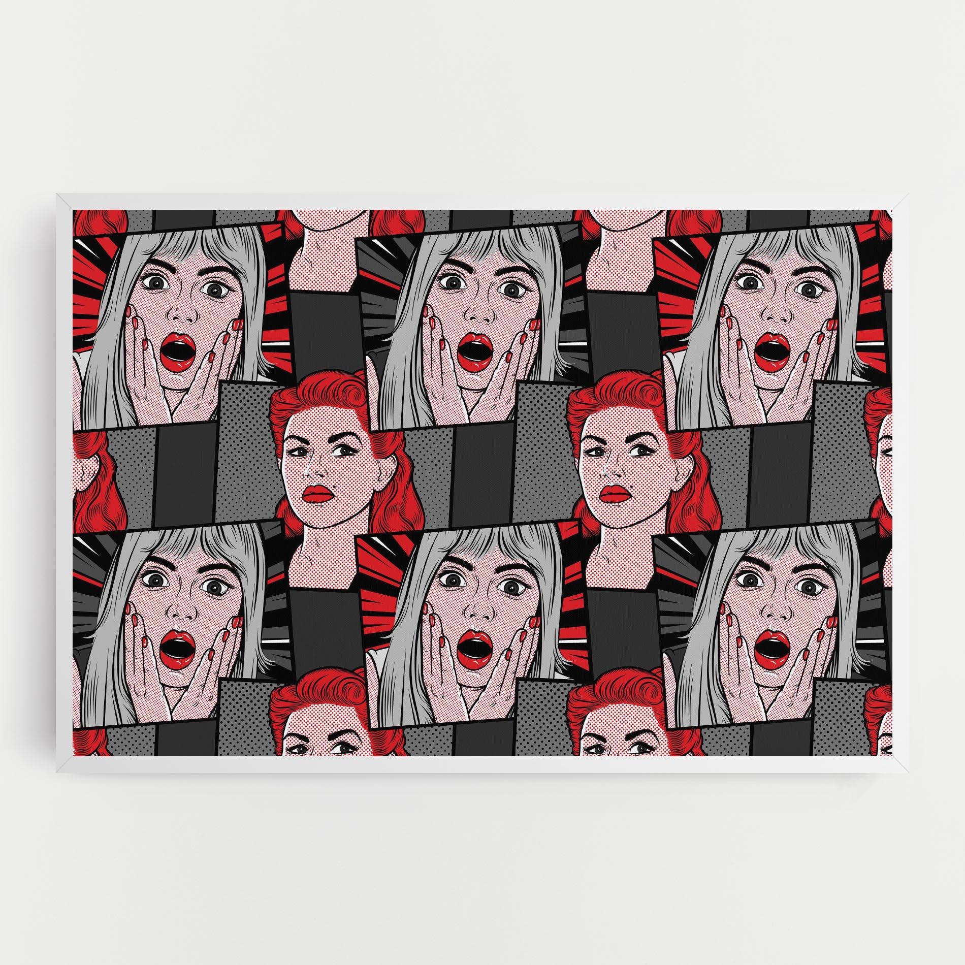 Tablou Canvas Grey Red Pop Art mockup 0