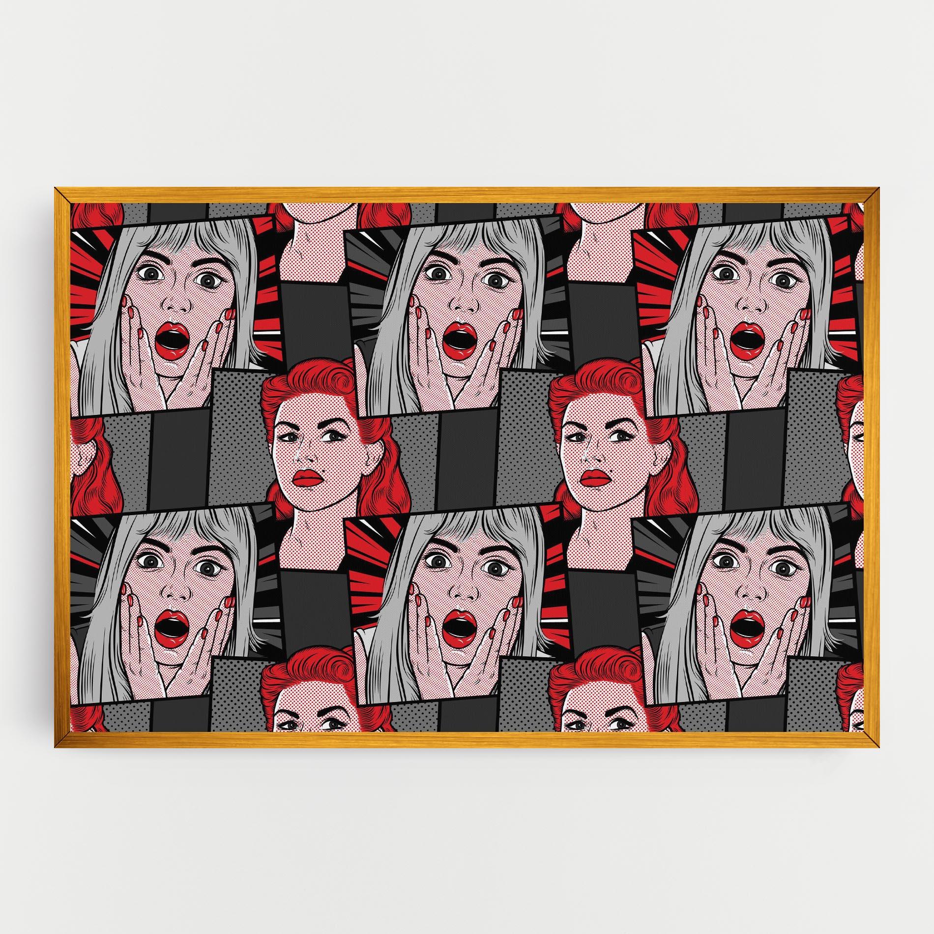 Tablou Canvas Grey Red Pop Art mockup 0