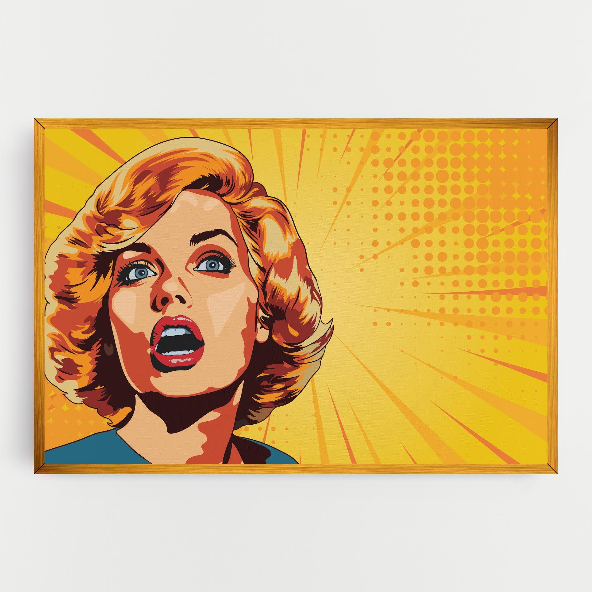 Tablou Canvas Surprised Blonde Lady mockup 0