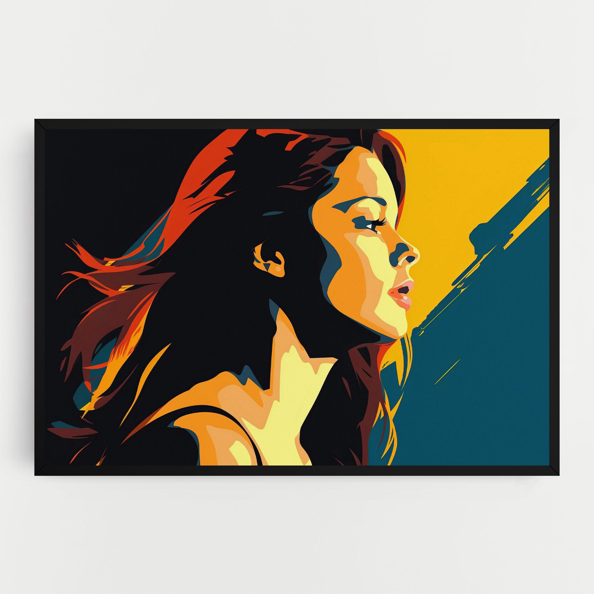 Tablou Canvas Blue Yellow Pop Art mockup 0
