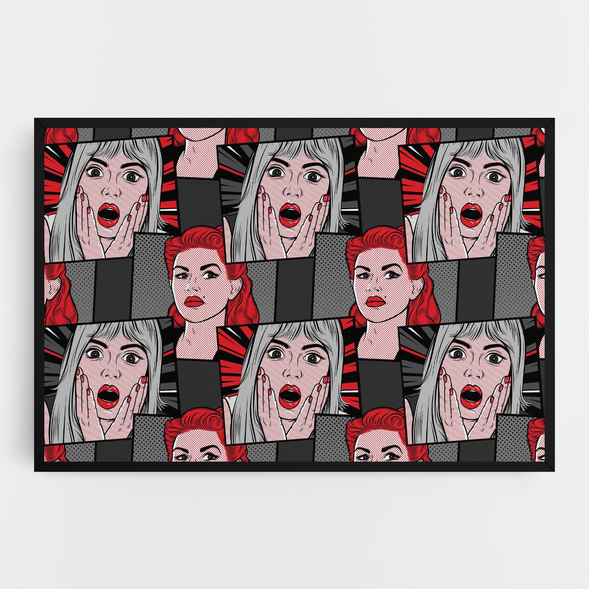 Tablou Canvas Grey Red Pop Art mockup 0