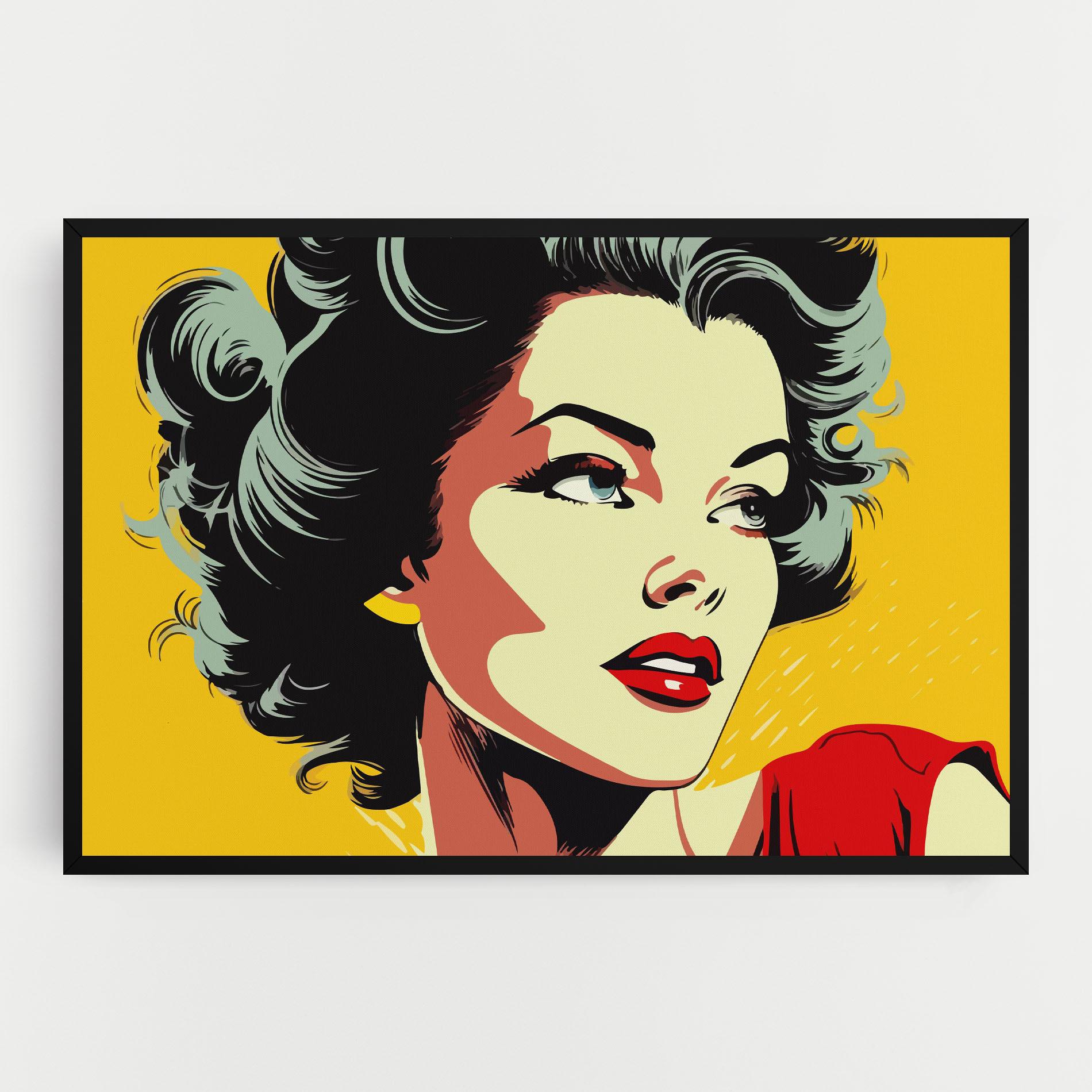 Tablou Canvas Pop Art Pretty Lady mockup 0