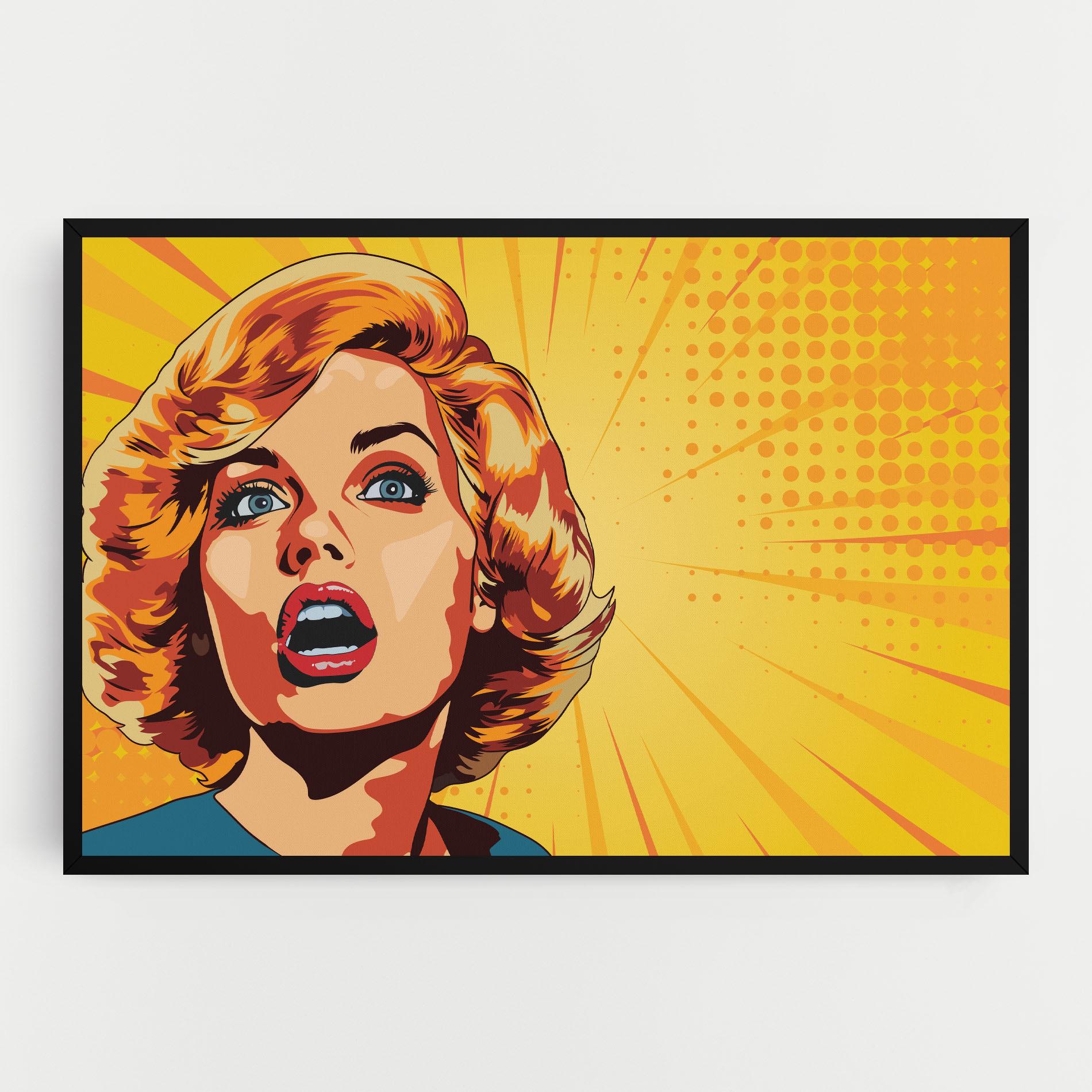 Tablou Canvas Surprised Blonde Lady mockup 0