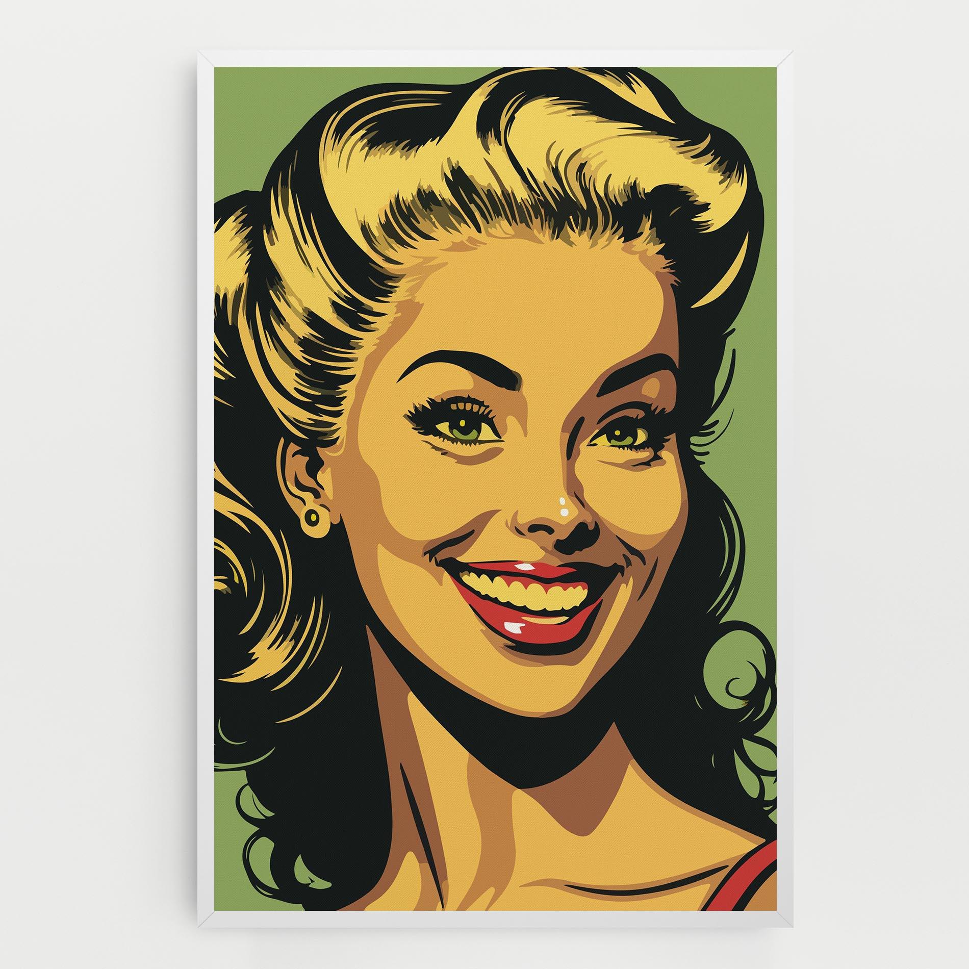 Tablou Canvas Green Light Pop Lady mockup 0