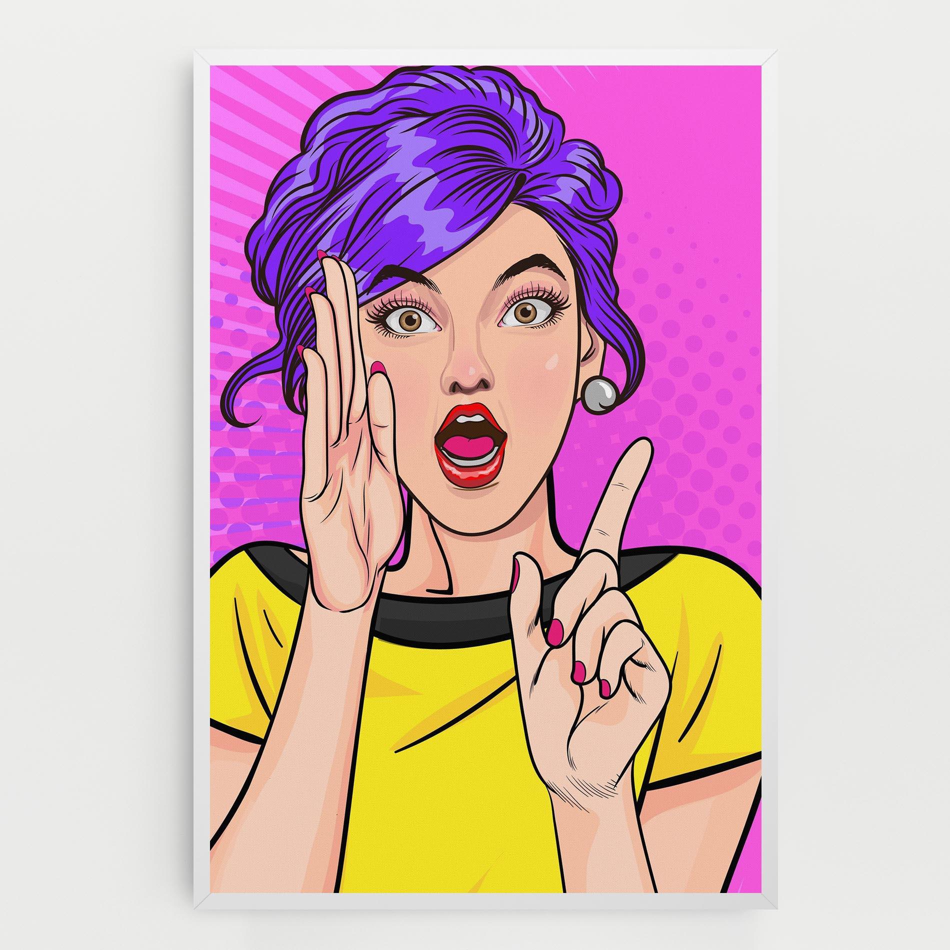 Tablou Canvas Surprised Pop Woman mockup 0