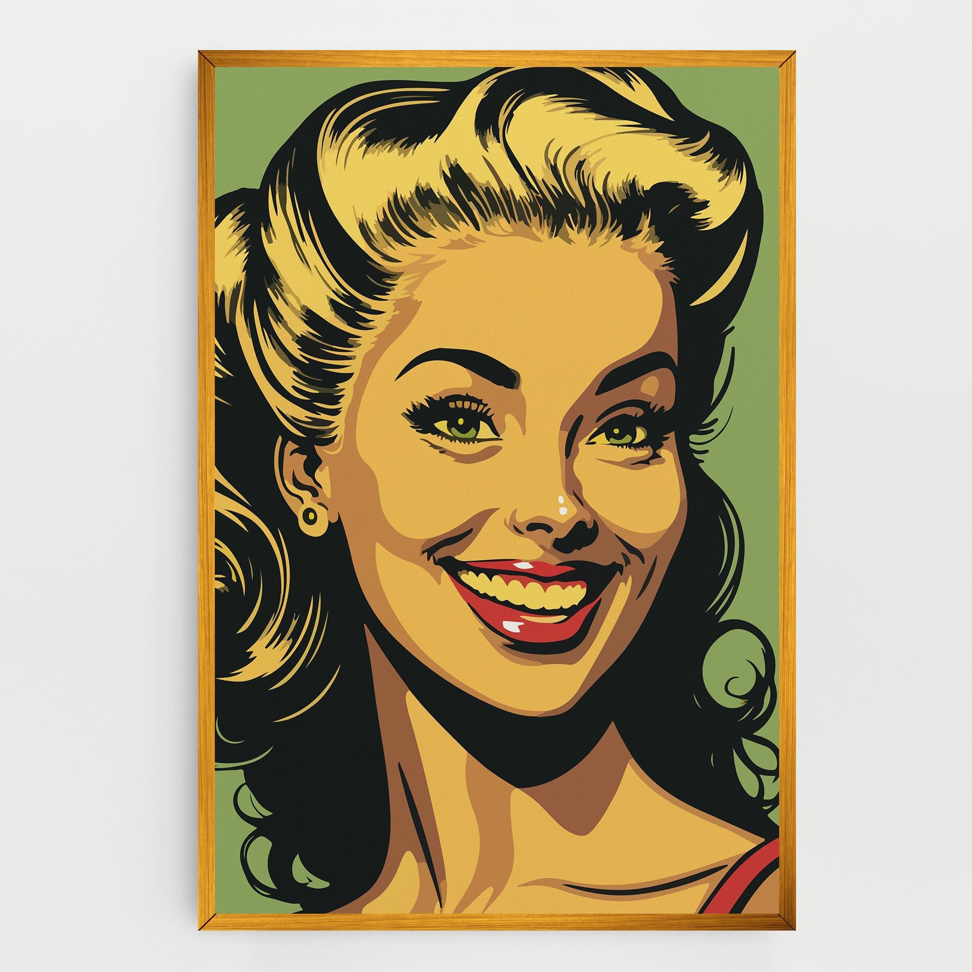 Tablou Canvas Green Light Pop Lady mockup 0