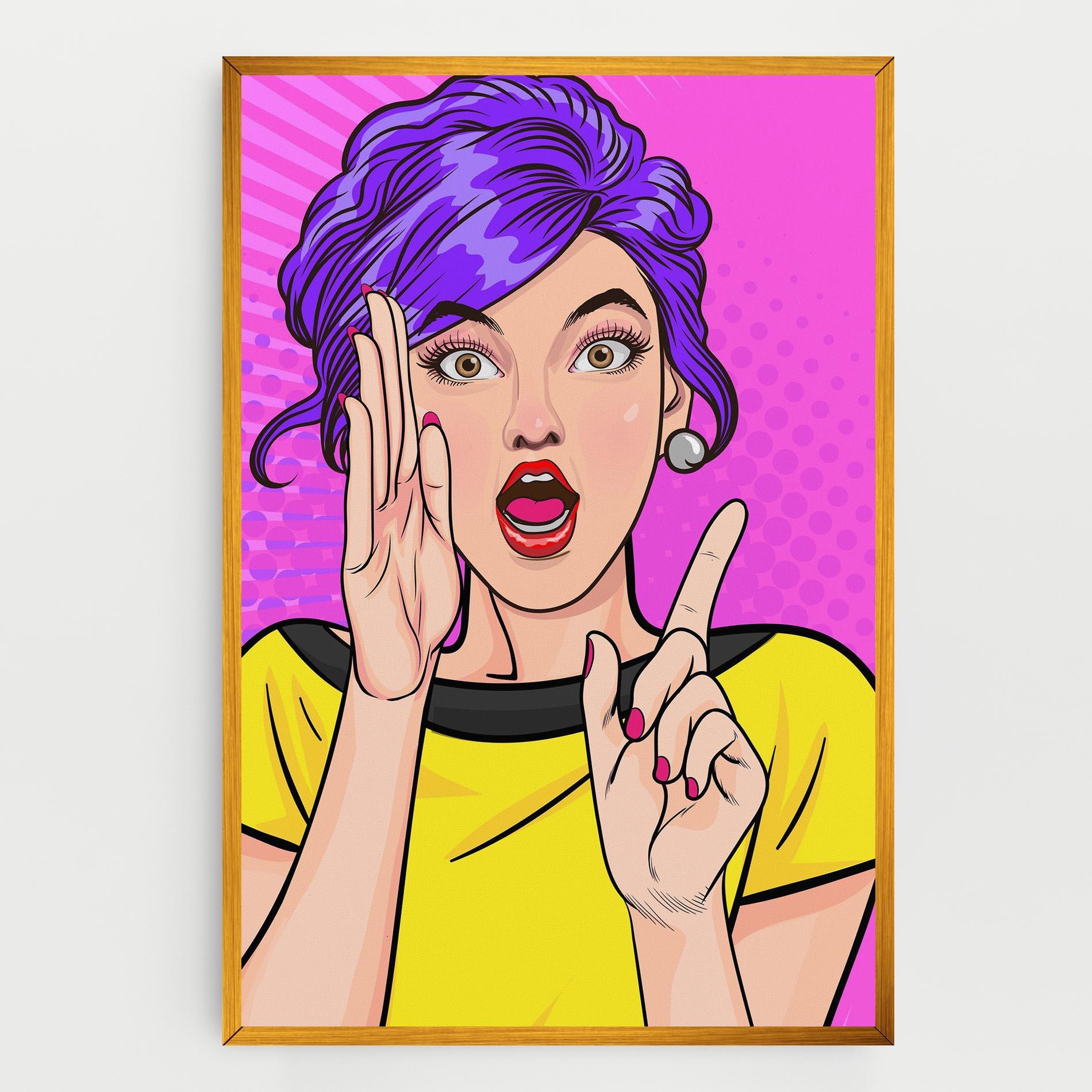 Tablou Canvas Surprised Pop Woman mockup 0