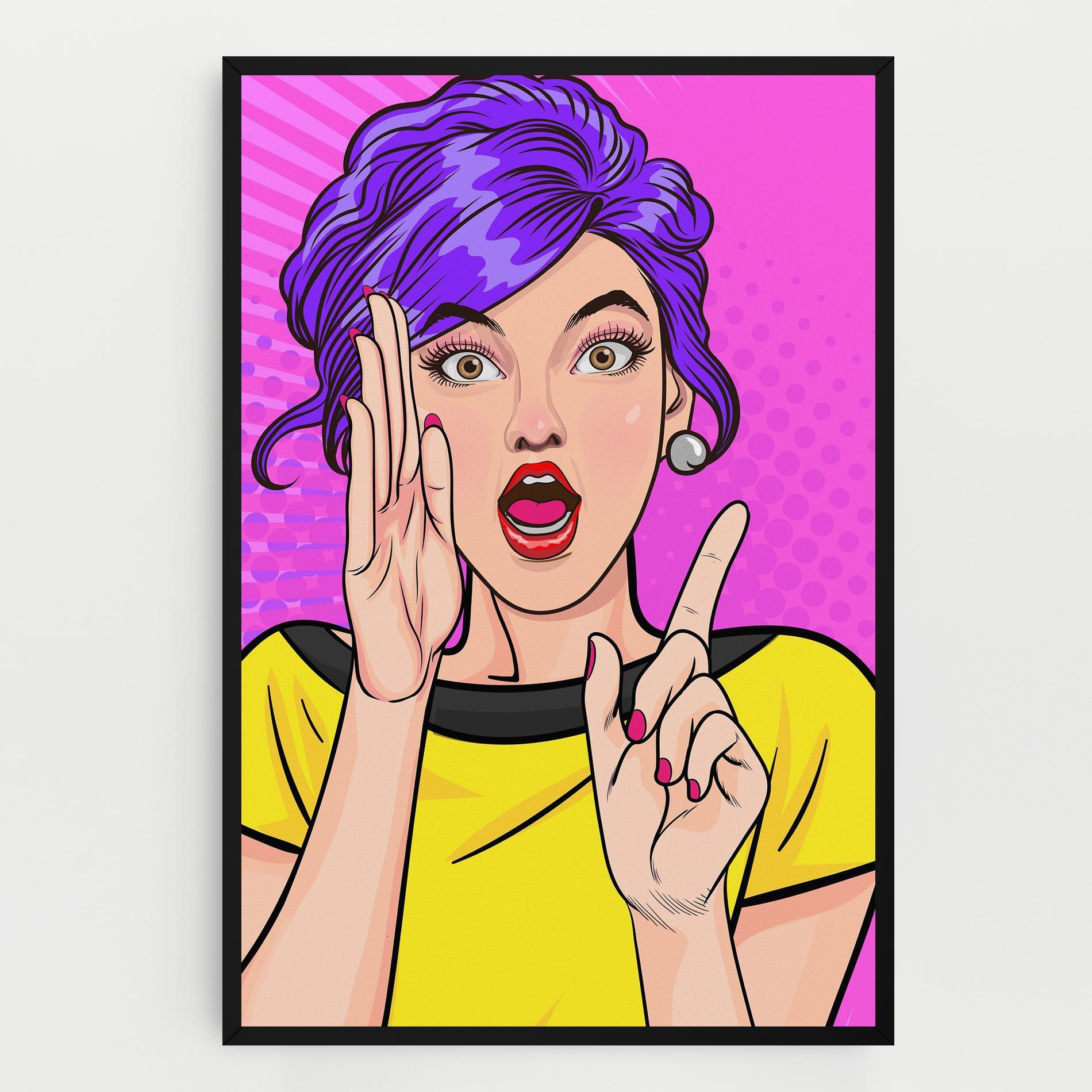 Tablou Canvas Surprised Pop Woman mockup 0