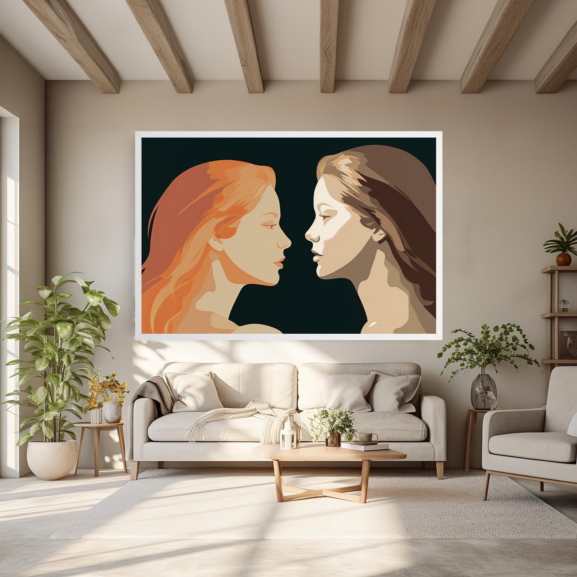 Tablou Canvas Orange Pop Girl mockup 6