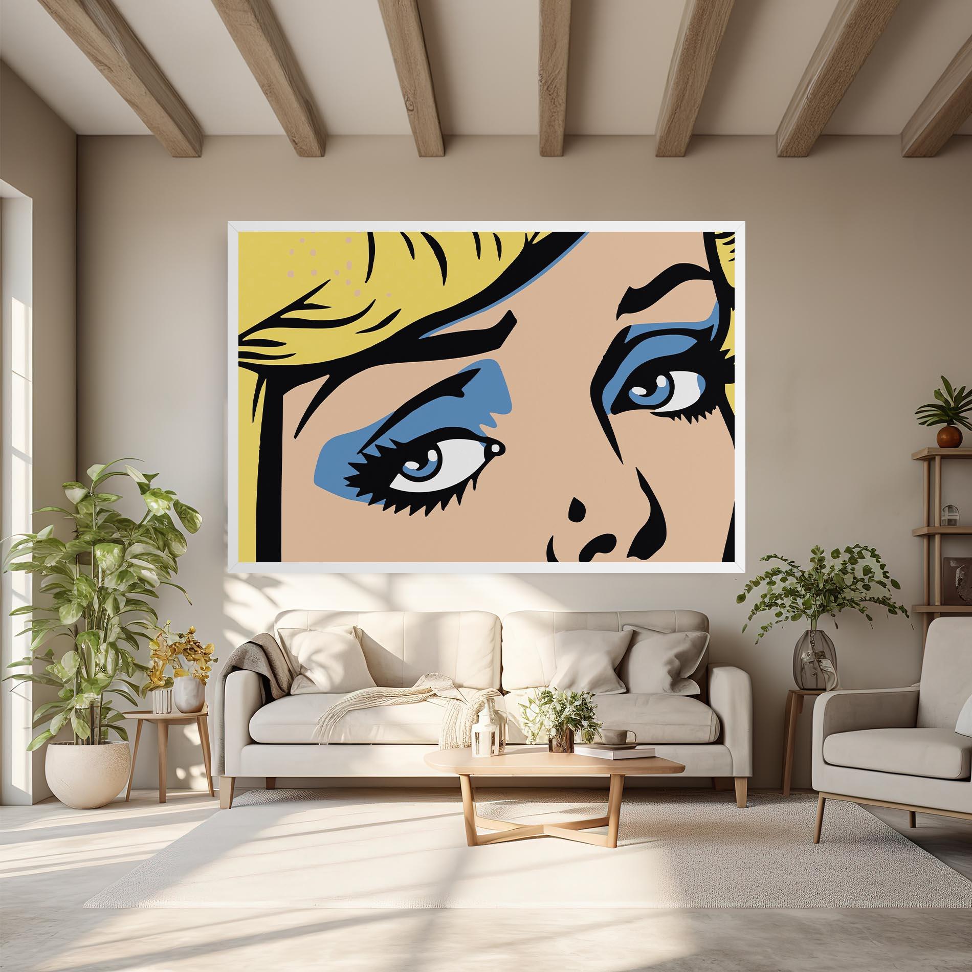 Tablou Canvas Pop Blue Makeup mockup 6