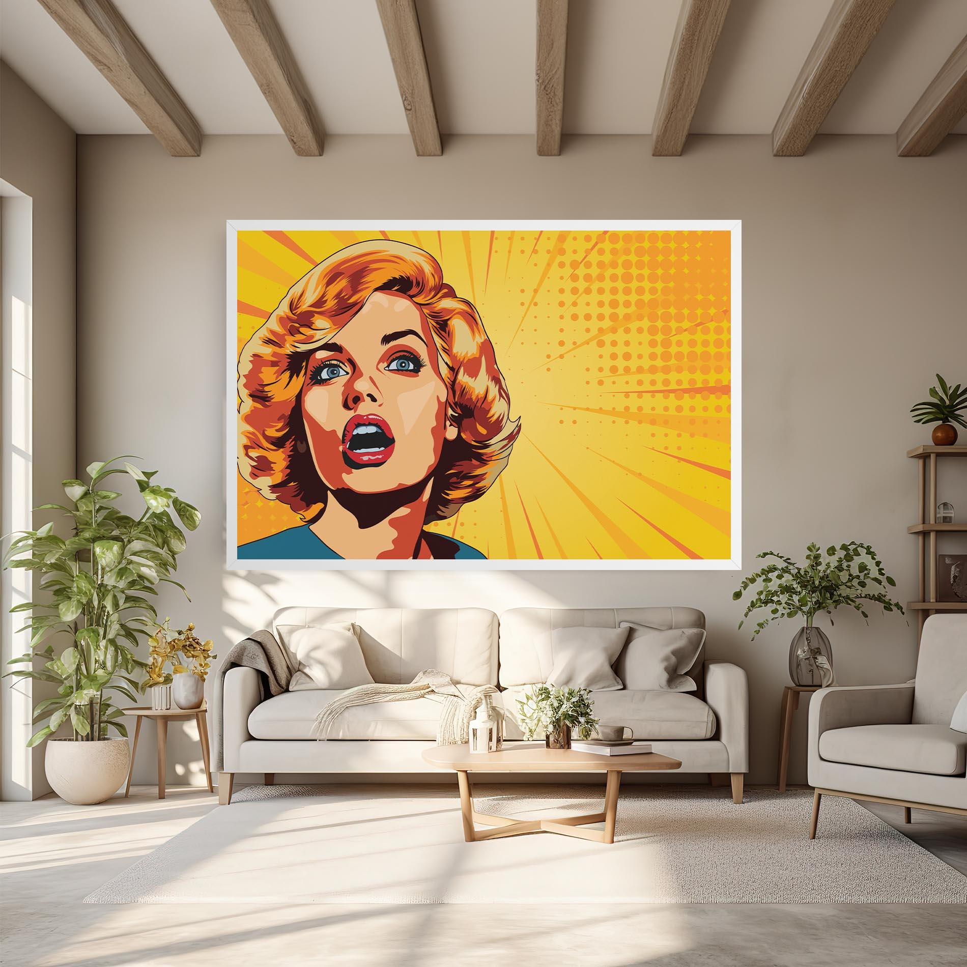 Tablou Canvas Surprised Blonde Lady mockup 6