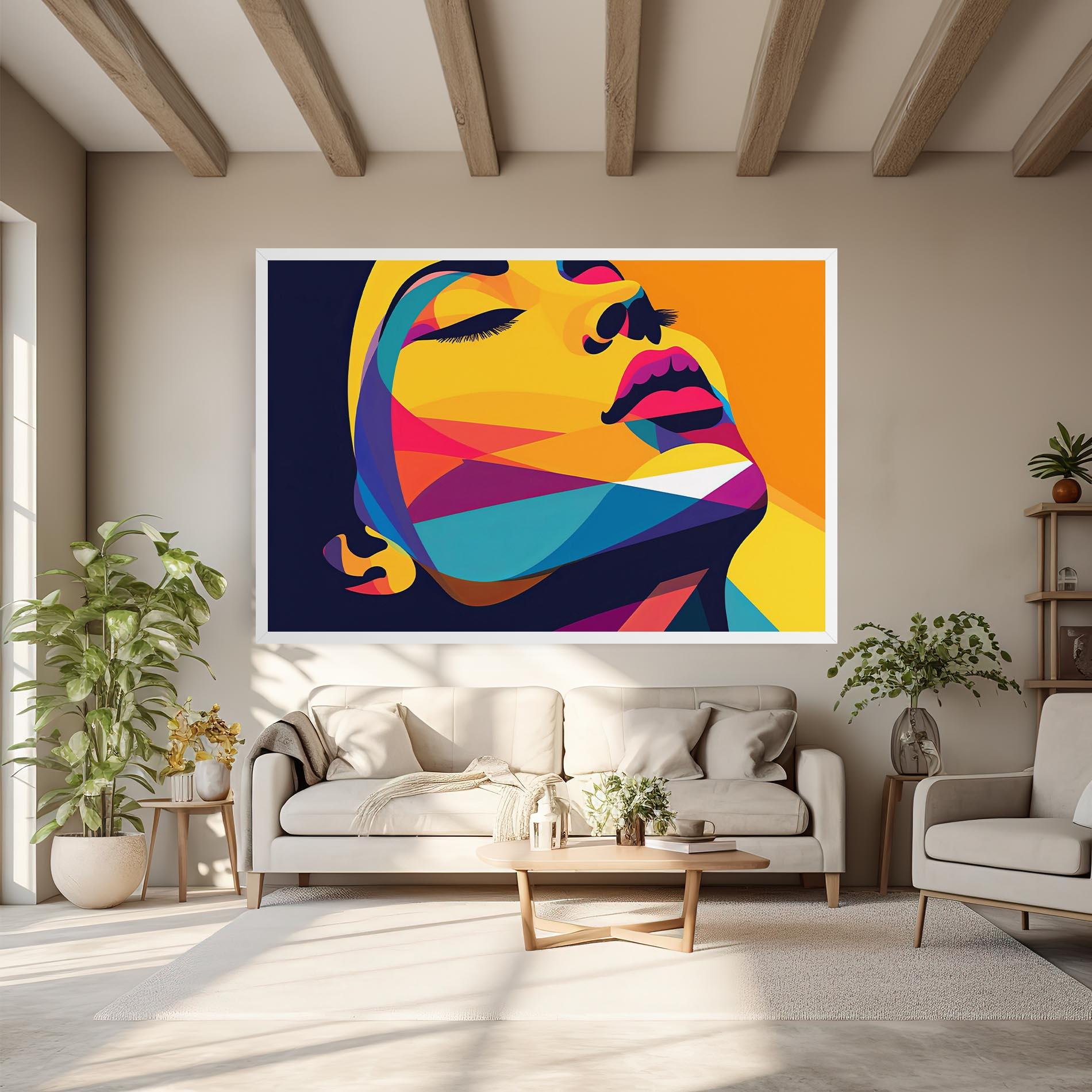 Tablou Canvas Yellow Pop Face mockup 6