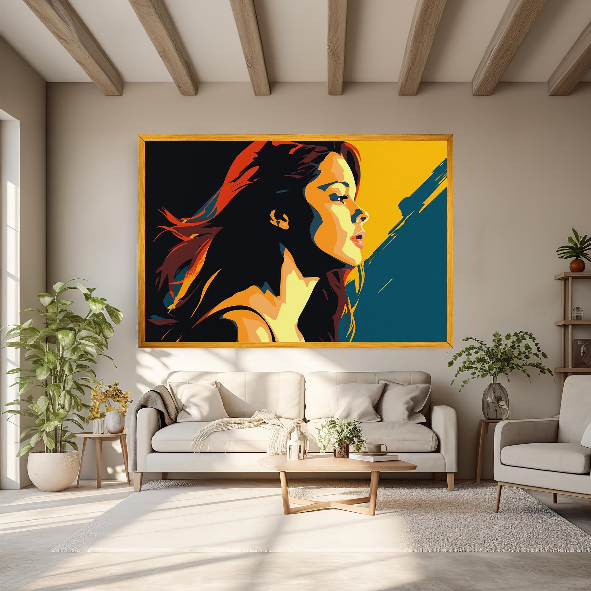 Tablou Canvas Blue Yellow Pop Art mockup 6