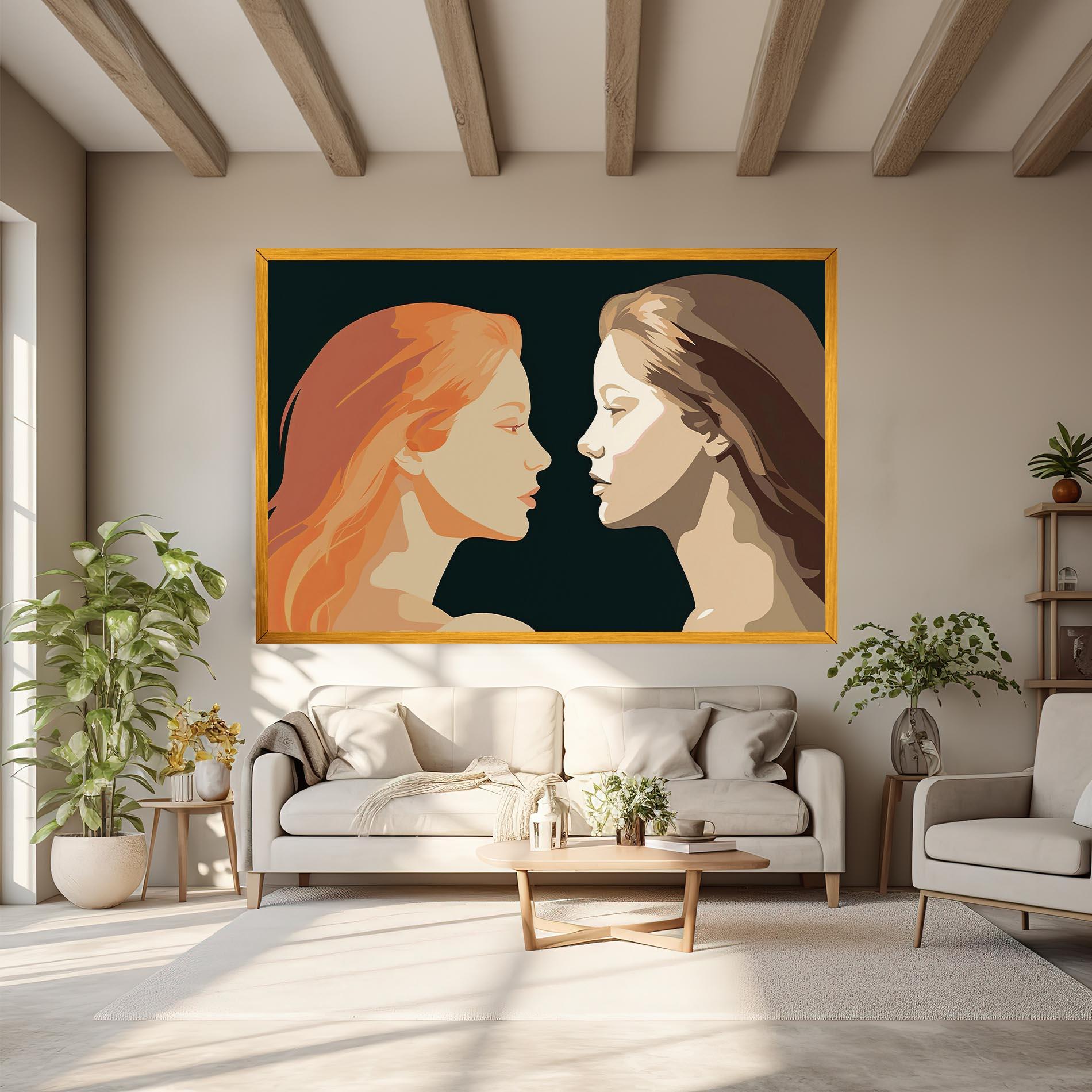 Tablou Canvas Orange Pop Girl mockup 6