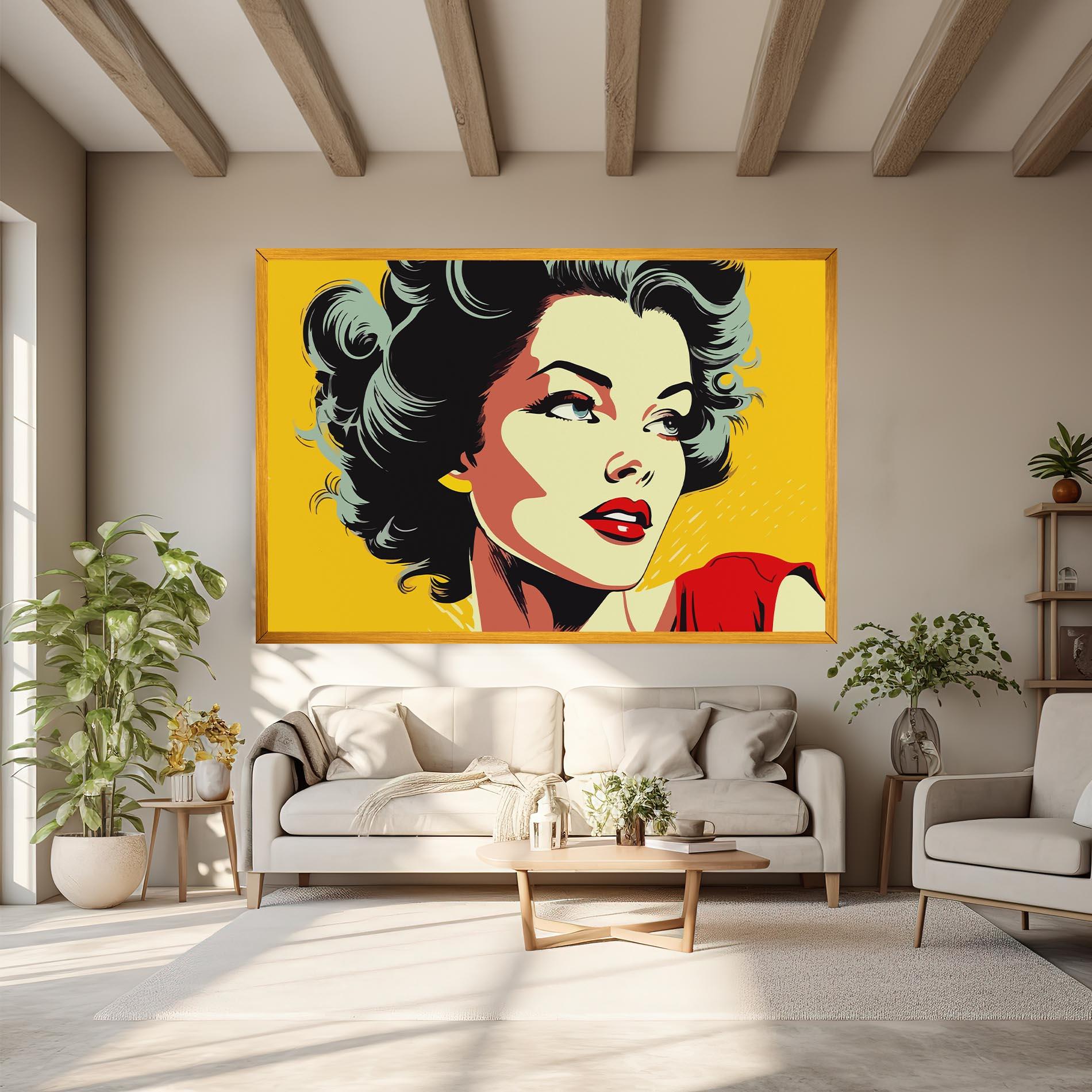 Tablou Canvas Pop Art Pretty Lady mockup 6