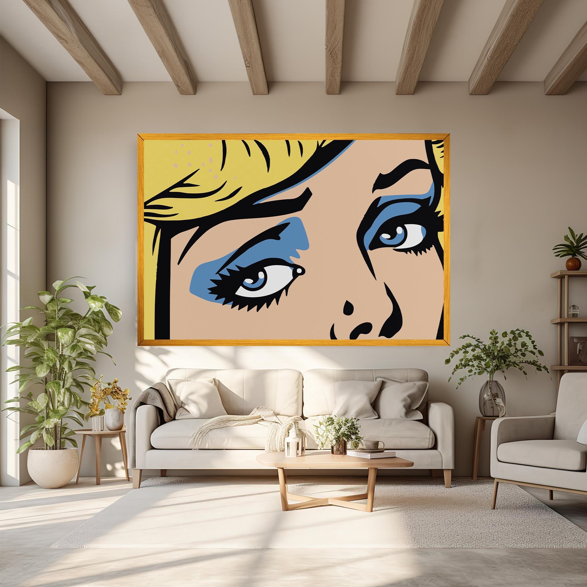 Tablou Canvas Pop Blue Makeup mockup 6