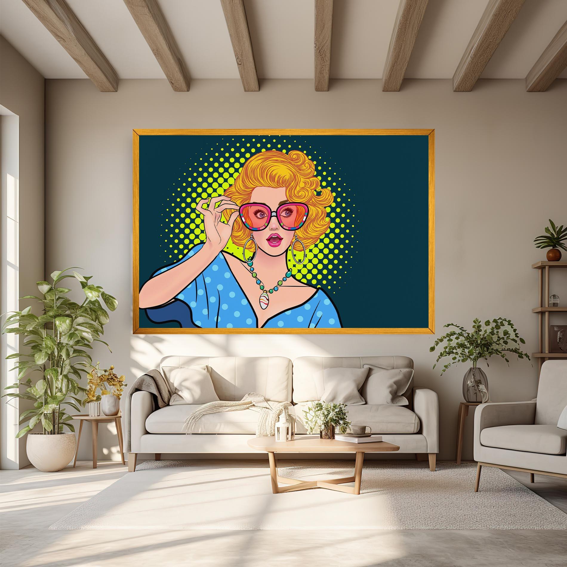 Tablou Canvas Pop Glasses Lady mockup 6