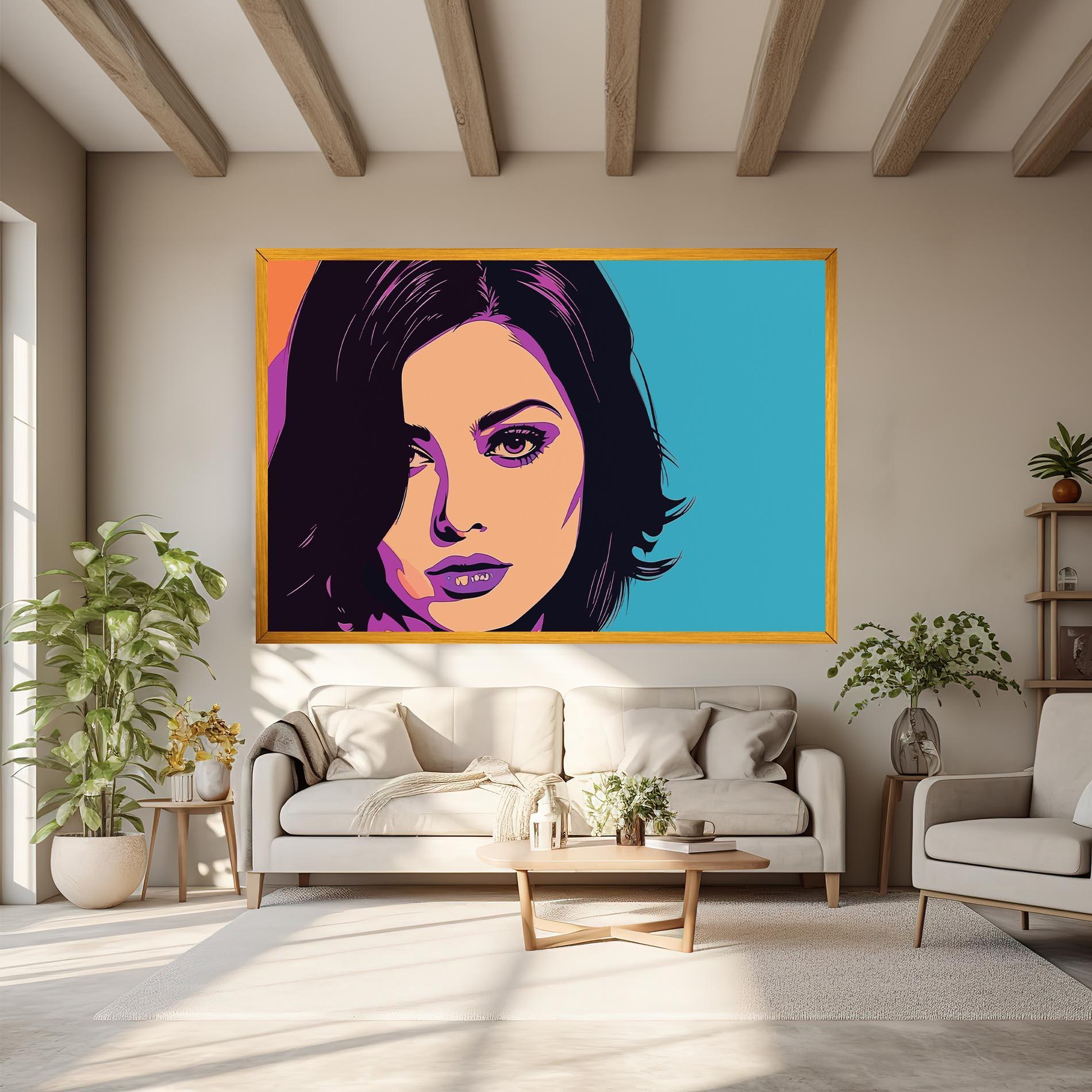 Tablou Canvas Pop Purple Woman mockup 6