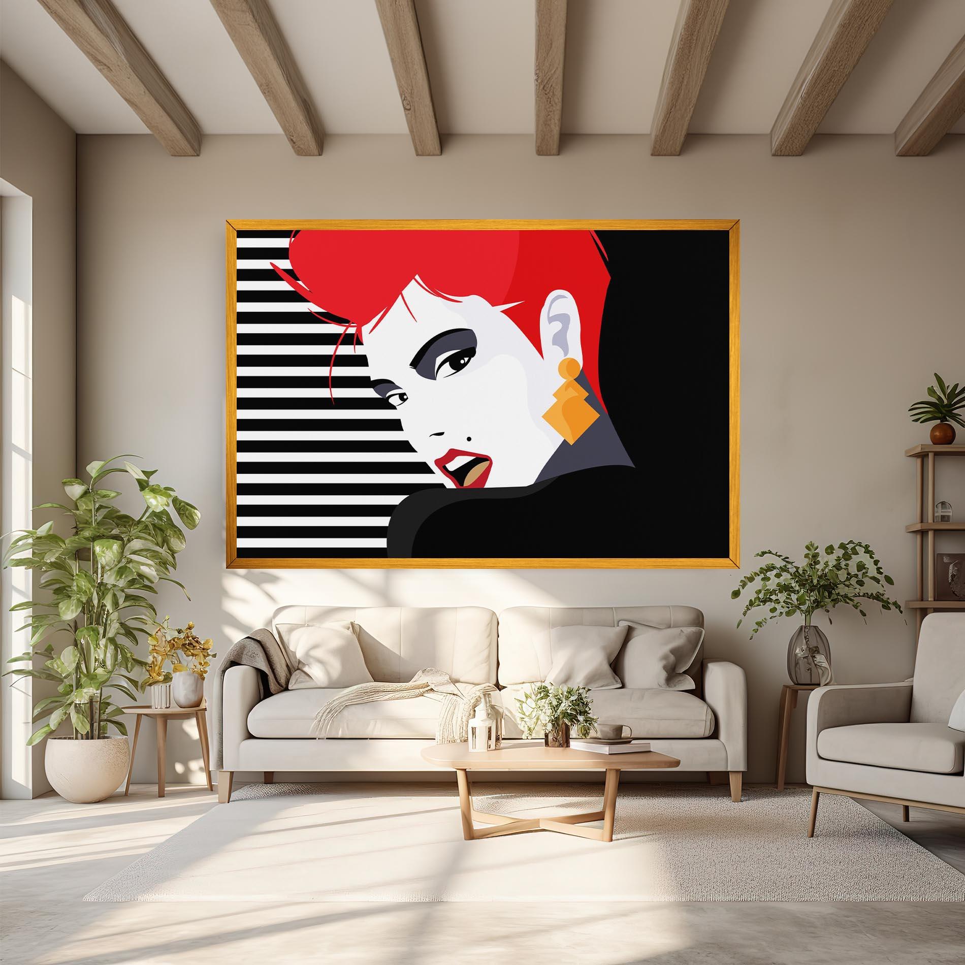 Tablou Canvas Red Pop Hair mockup 6