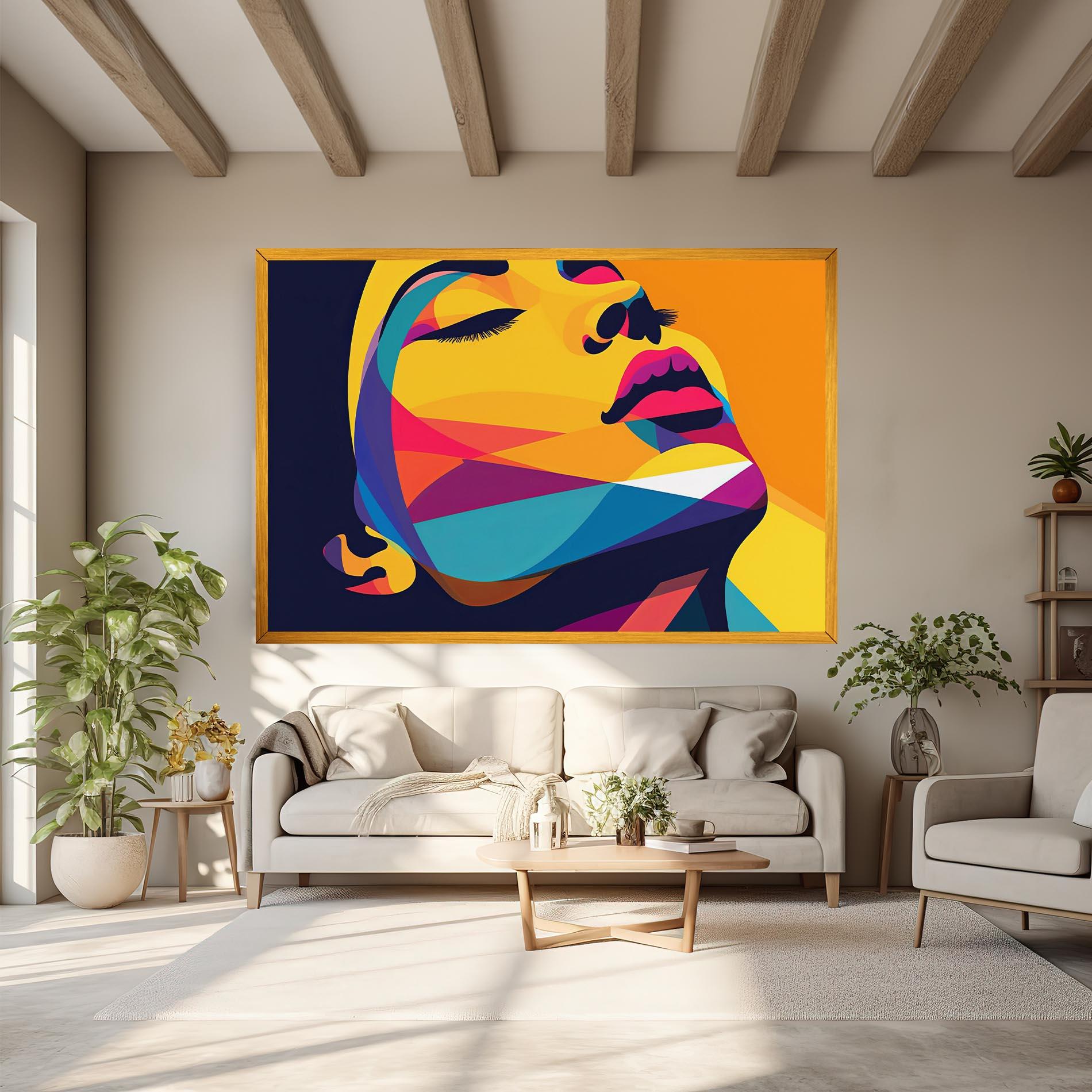 Tablou Canvas Yellow Pop Face mockup 6