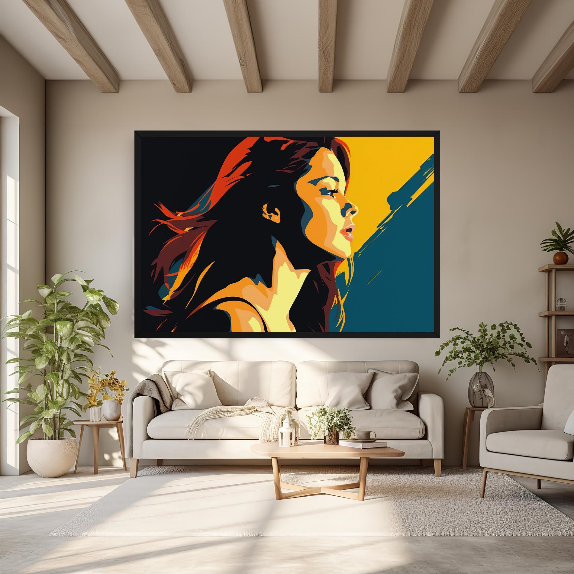 Tablou Canvas Blue Yellow Pop Art mockup 6