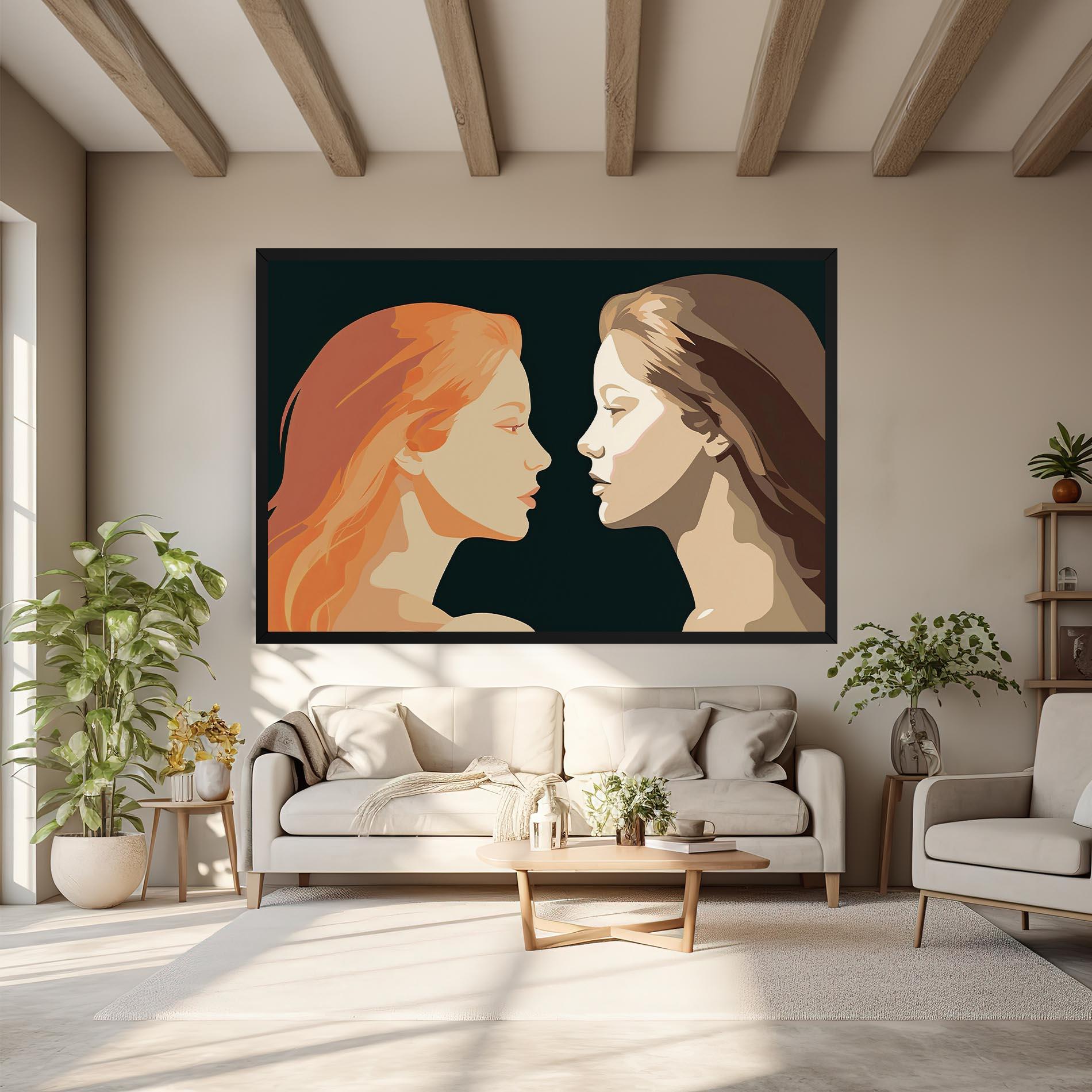 Tablou Canvas Orange Pop Girl mockup 6