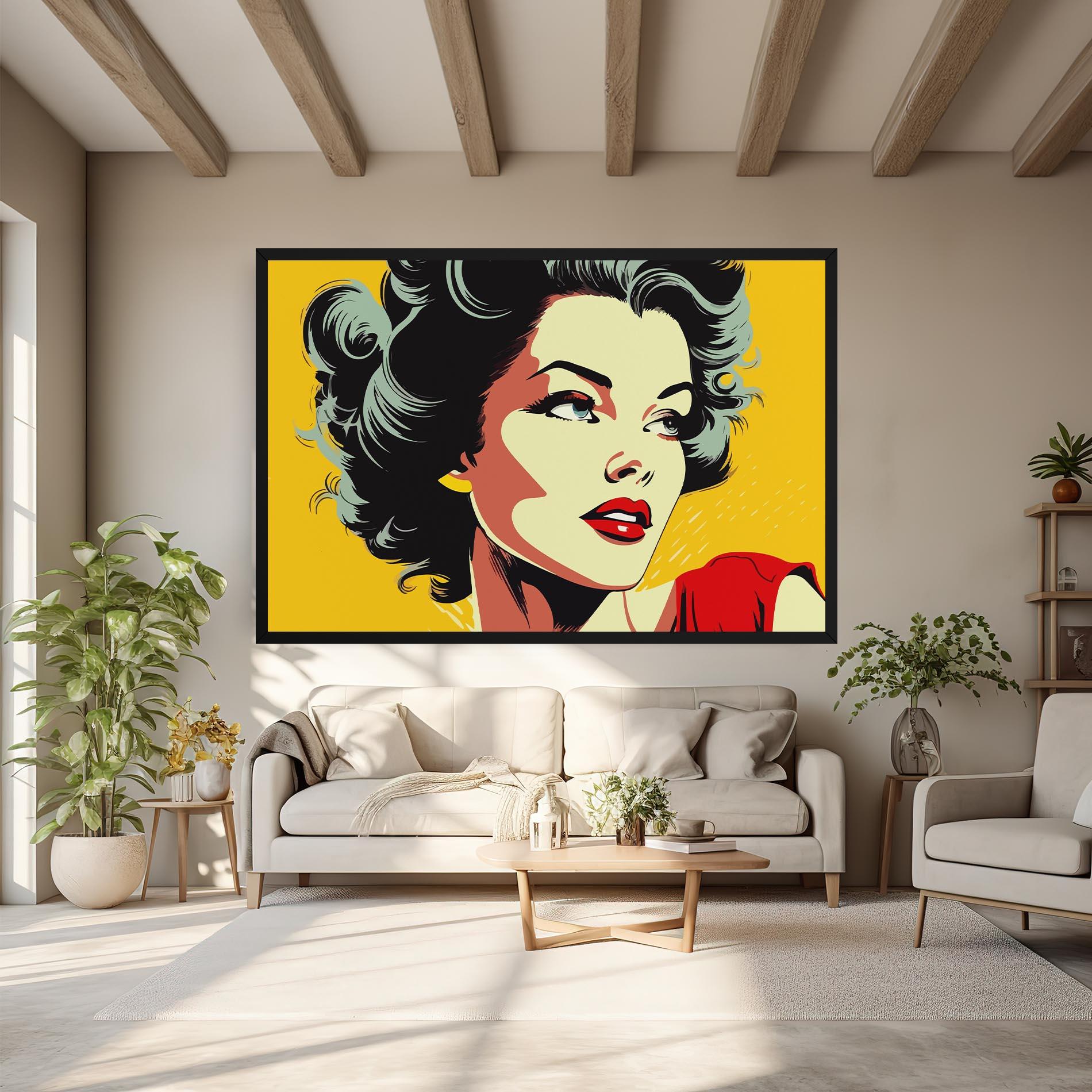 Tablou Canvas Pop Art Pretty Lady mockup 6
