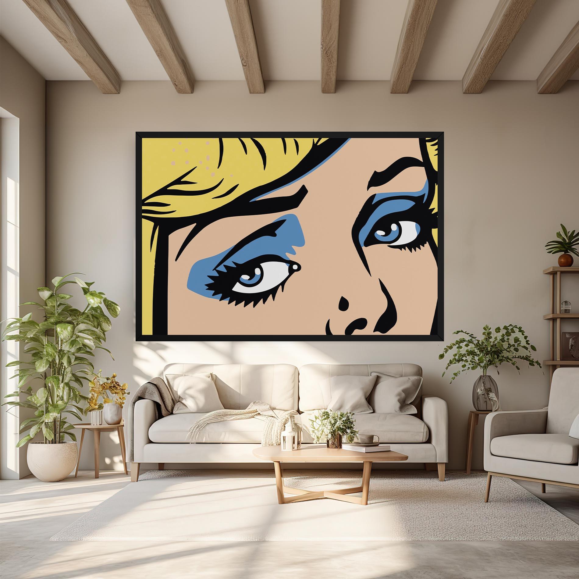 Tablou Canvas Pop Blue Makeup mockup 6