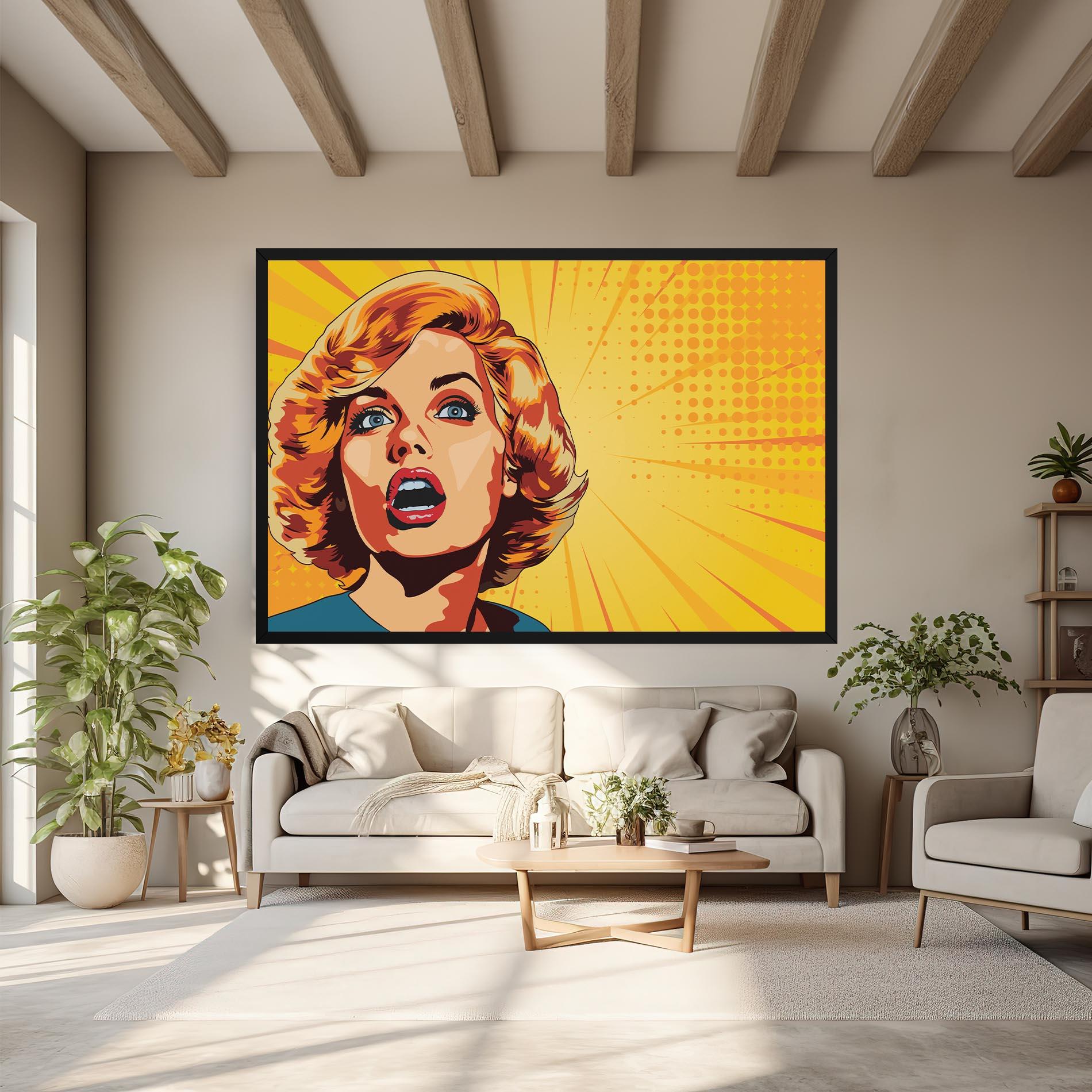 Tablou Canvas Surprised Blonde Lady mockup 6