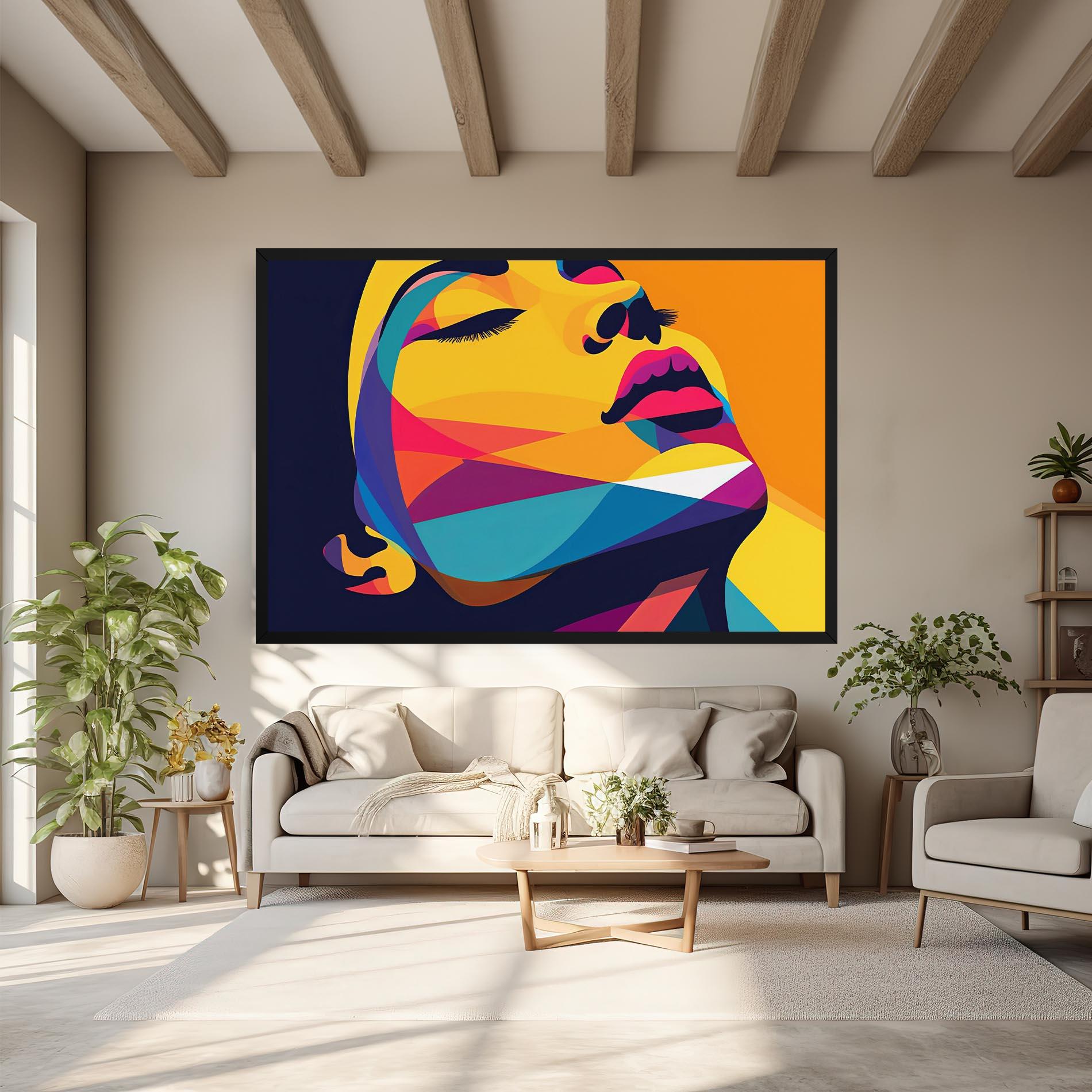 Tablou Canvas Yellow Pop Face mockup 6