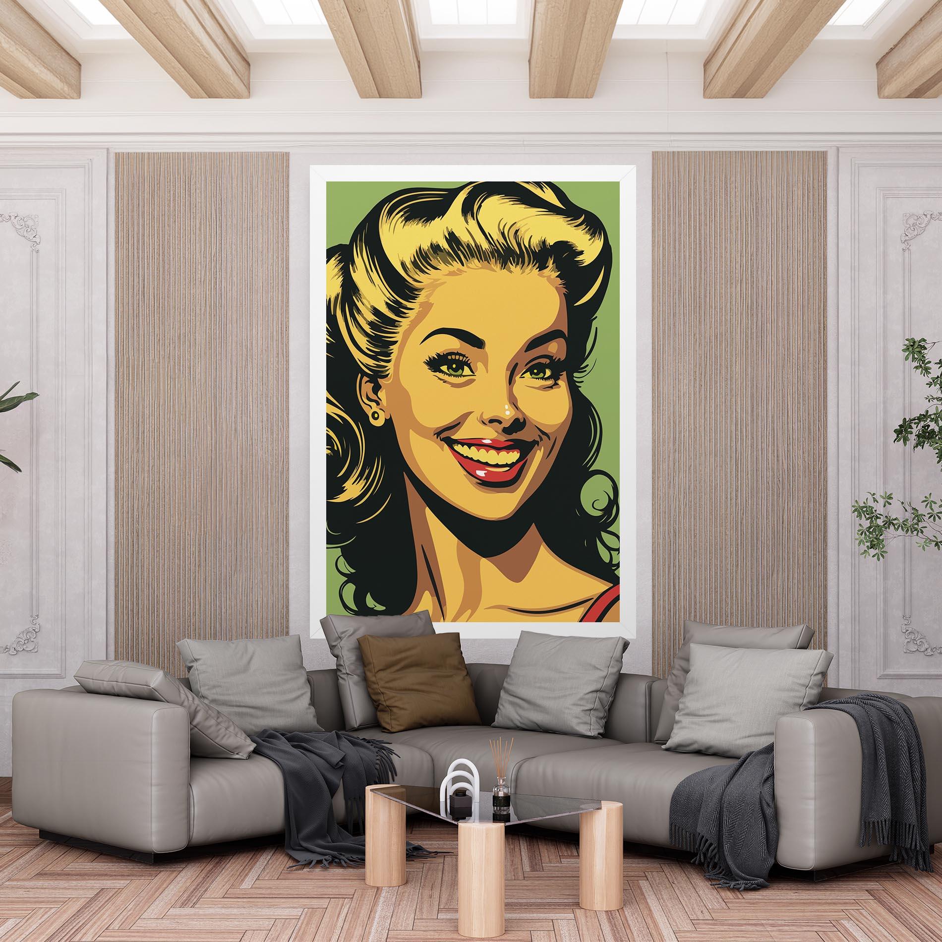 Tablou Canvas Green Light Pop Lady mockup 6