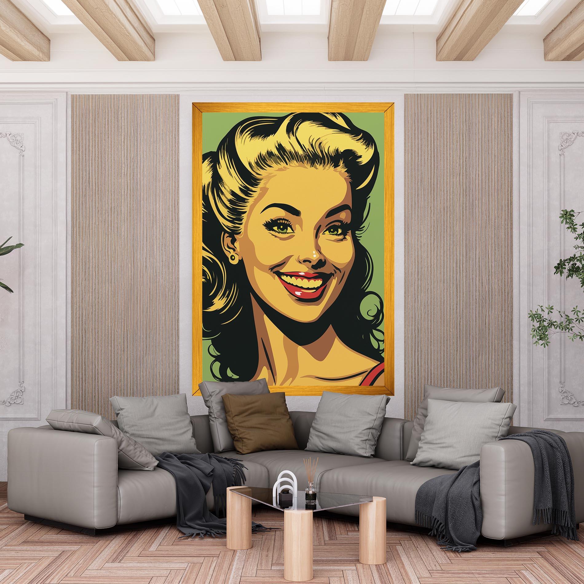 Tablou Canvas Green Light Pop Lady mockup 6