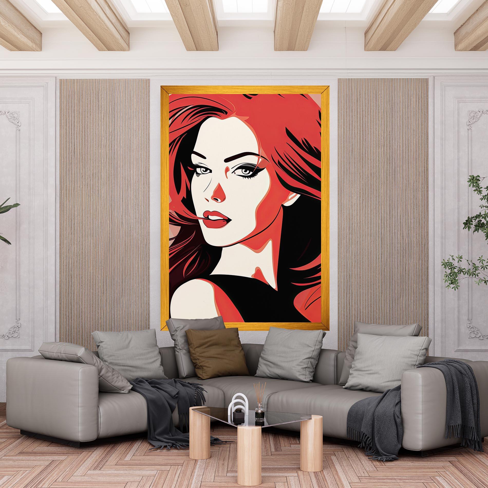 Tablou Canvas Red Hair Pop Art mockup 6