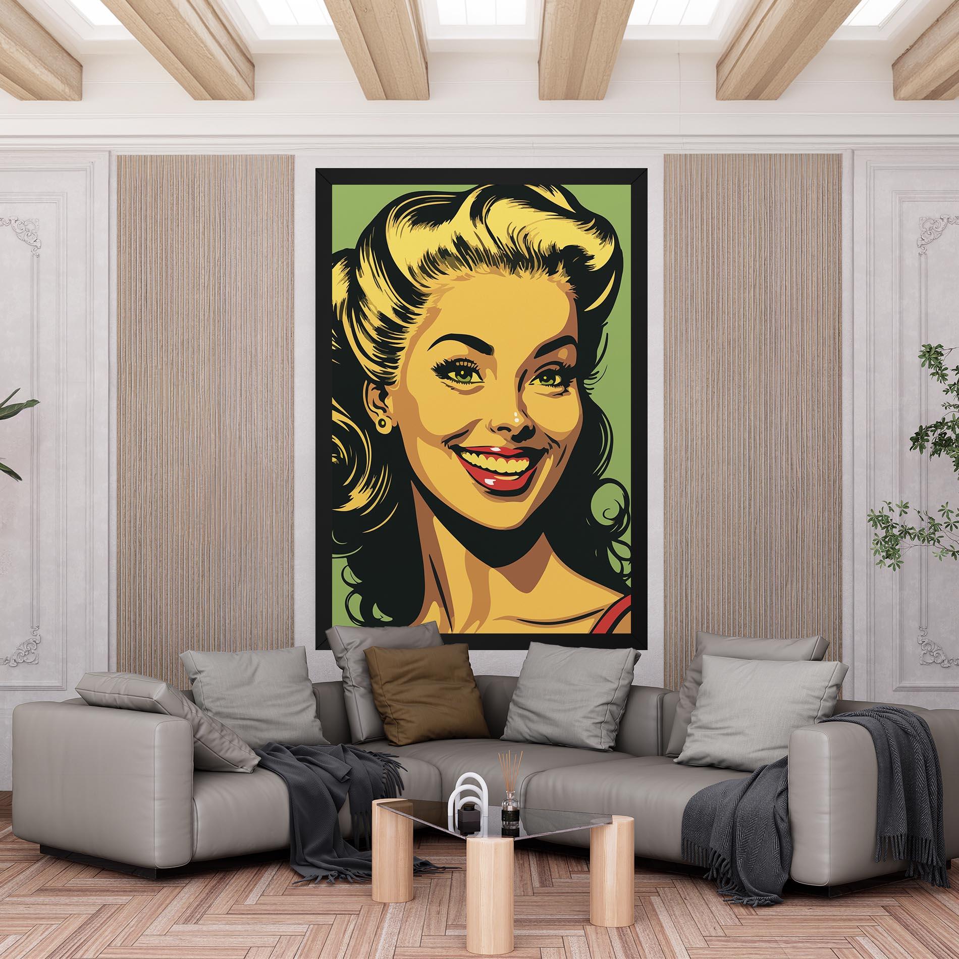 Tablou Canvas Green Light Pop Lady mockup 6