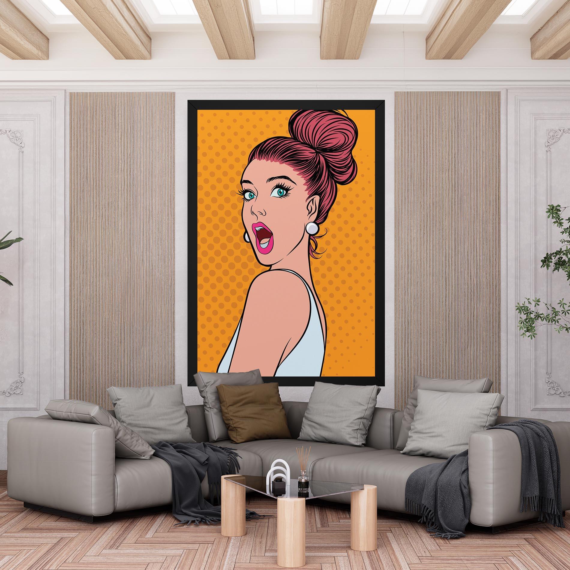 Tablou Canvas Pop Comic Lady mockup 6