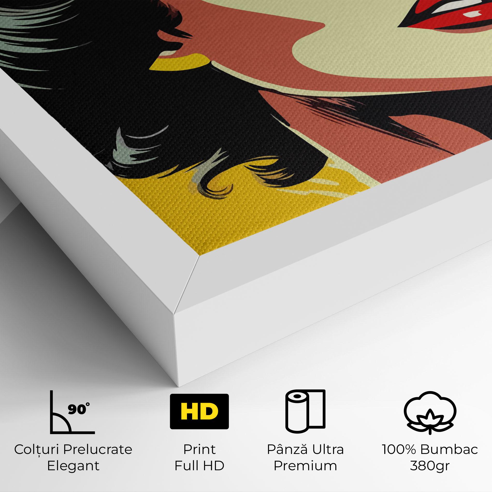Tablou Canvas Pop Art Pretty Lady mockup 4
