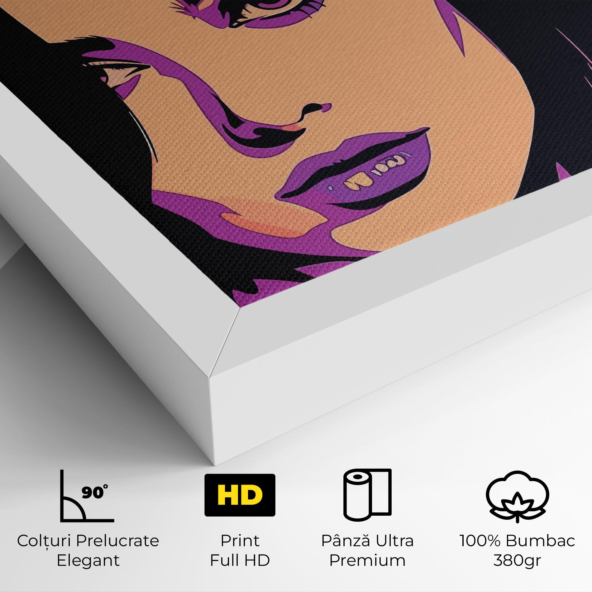 Tablou Canvas Pop Purple Woman mockup 4
