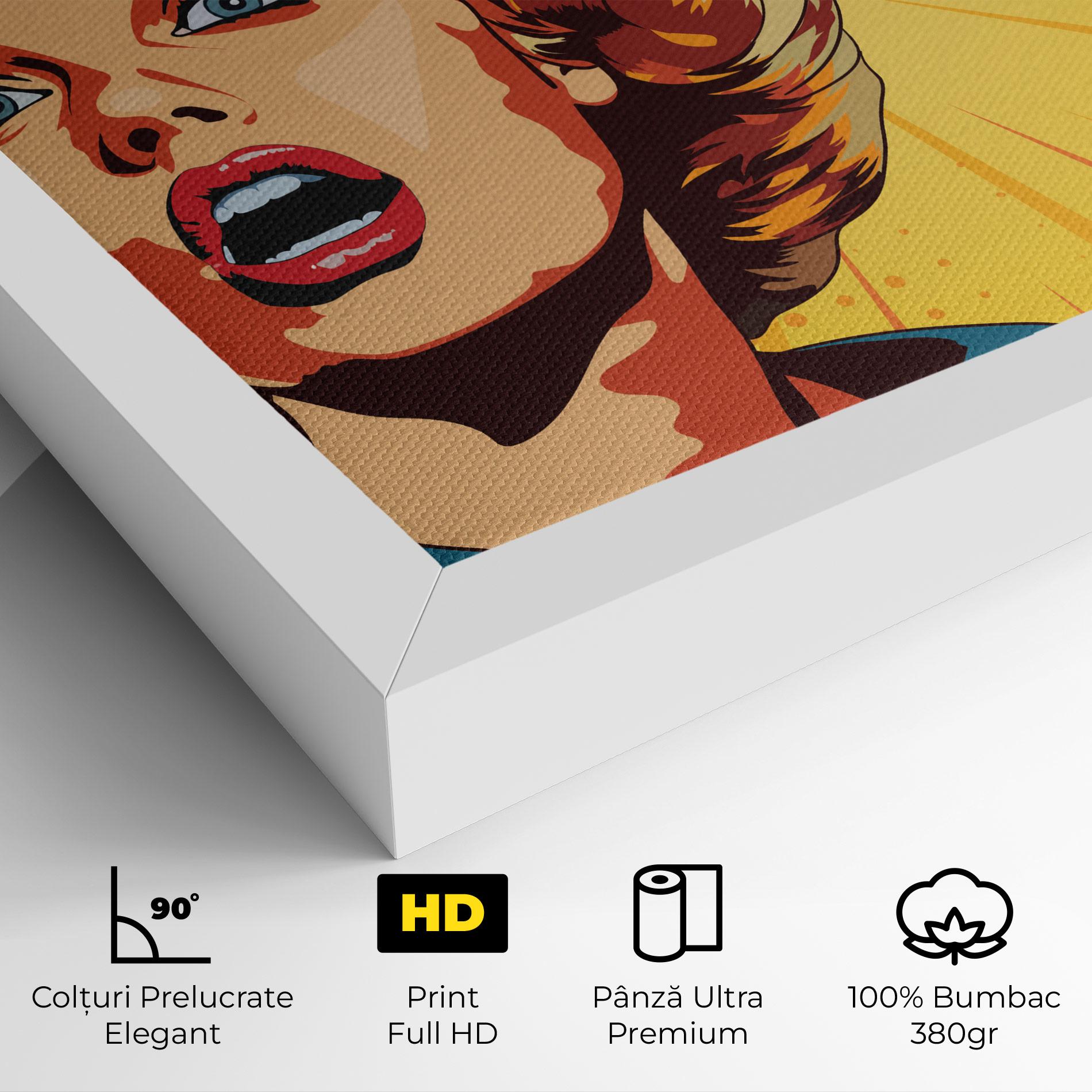 Tablou Canvas Surprised Blonde Lady mockup 4