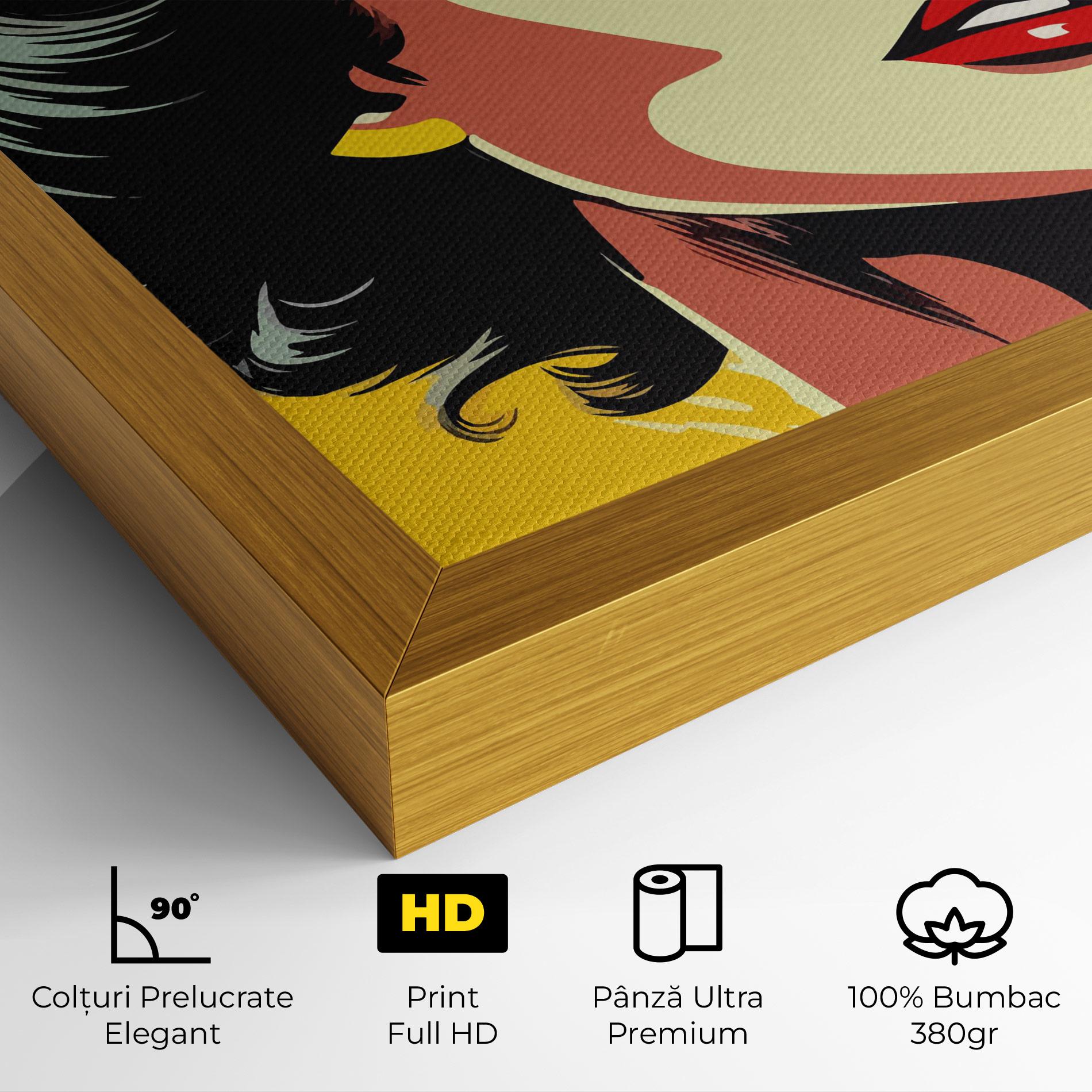 Tablou Canvas Pop Art Pretty Lady mockup 4