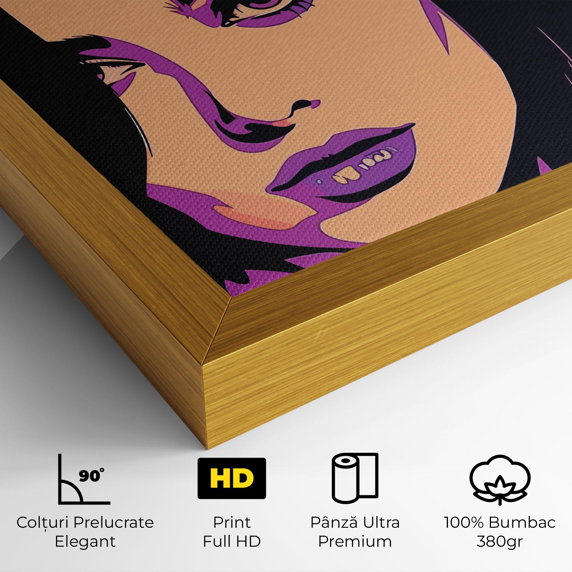 Tablou Canvas Pop Purple Woman mockup 4