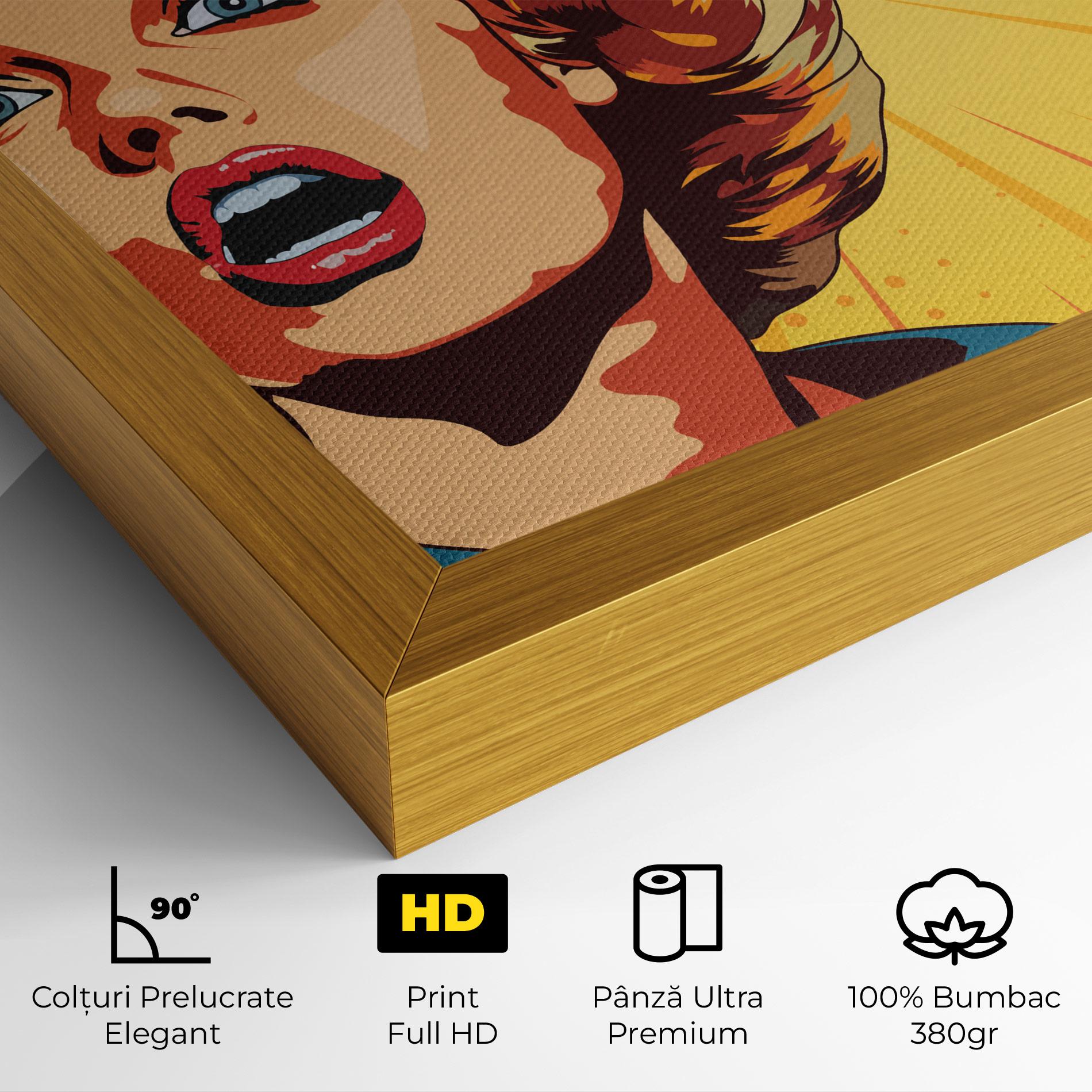 Tablou Canvas Surprised Blonde Lady mockup 4