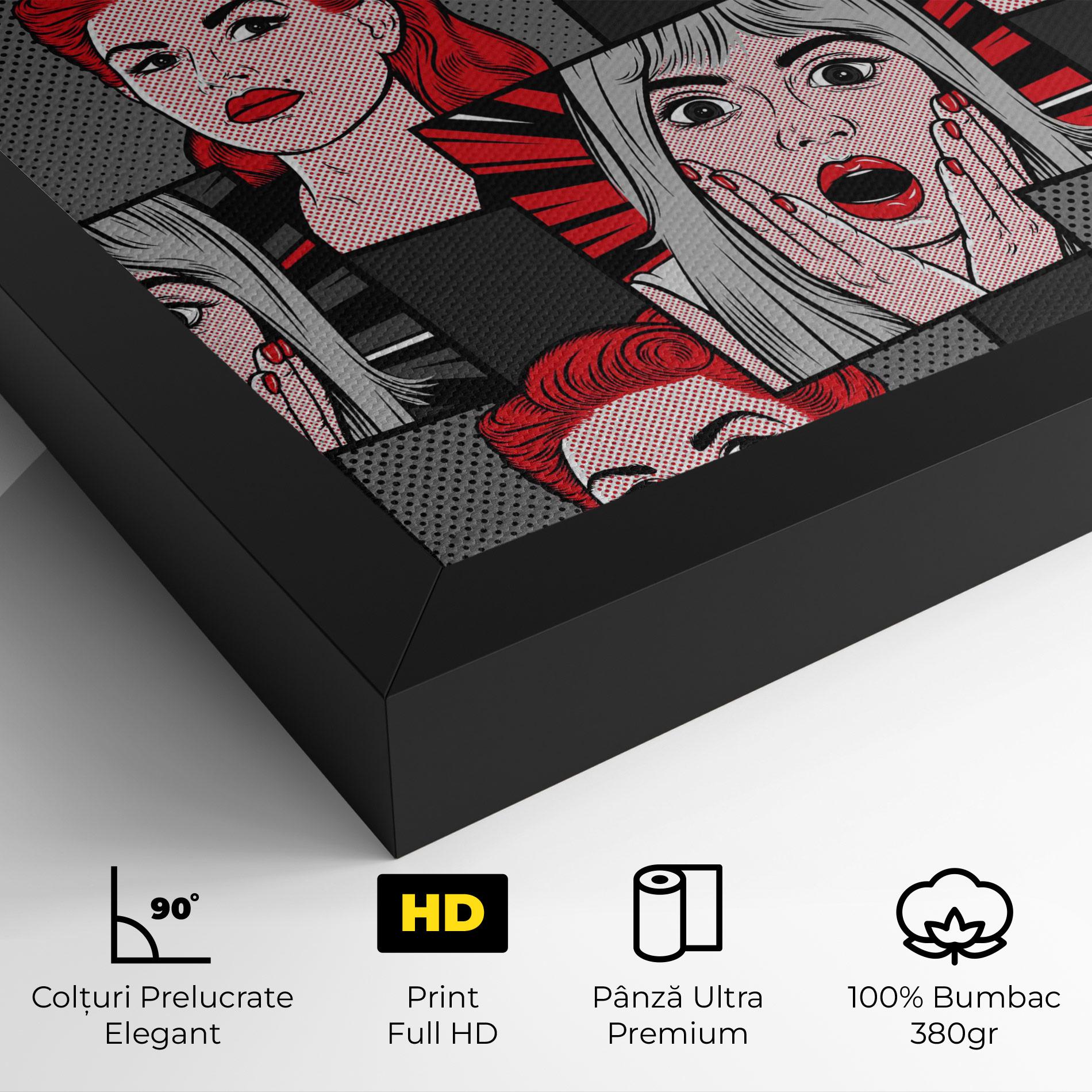 Tablou Canvas Grey Red Pop Art mockup 4